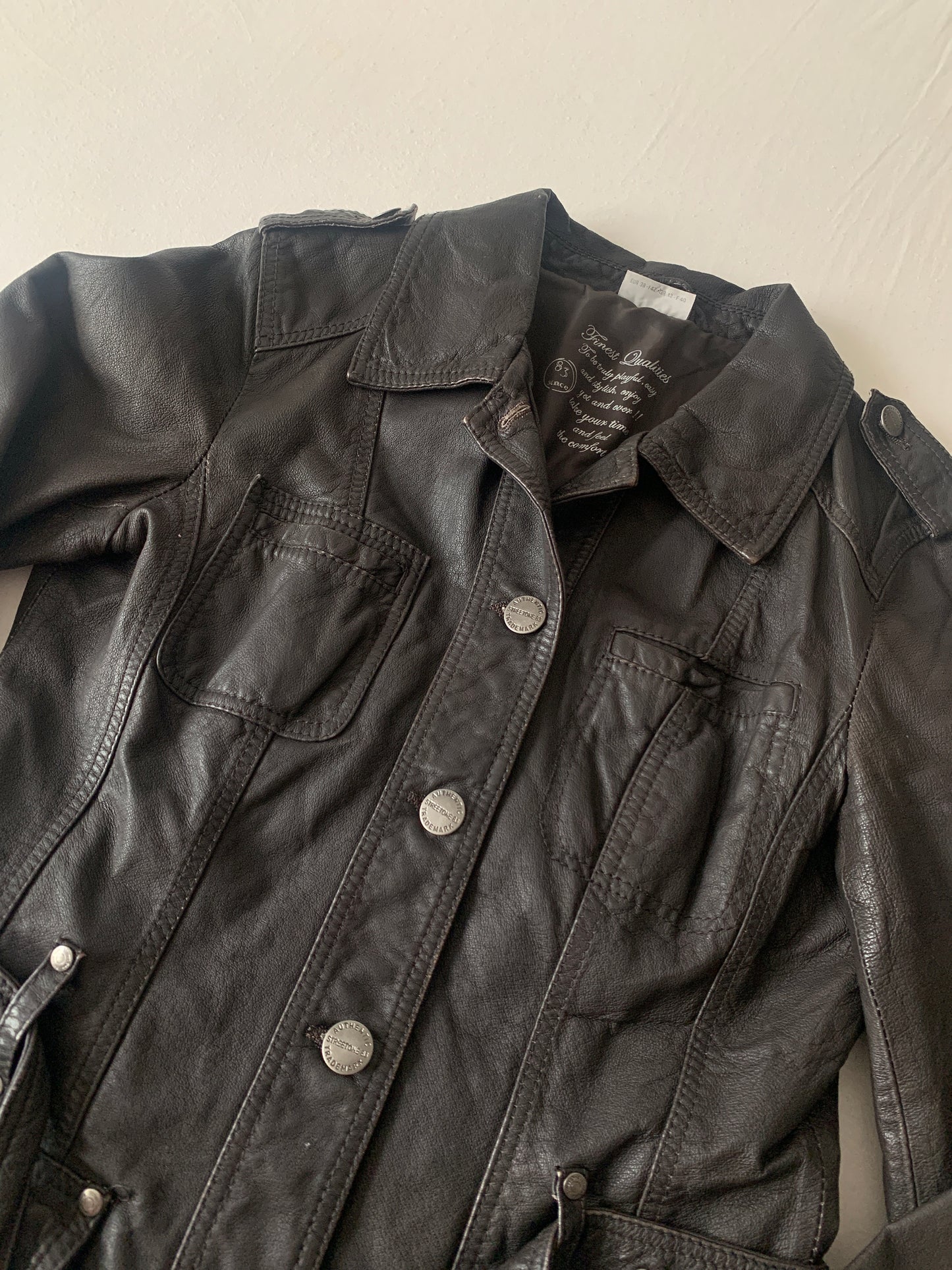 Street One Lederjacke dunkel braun M