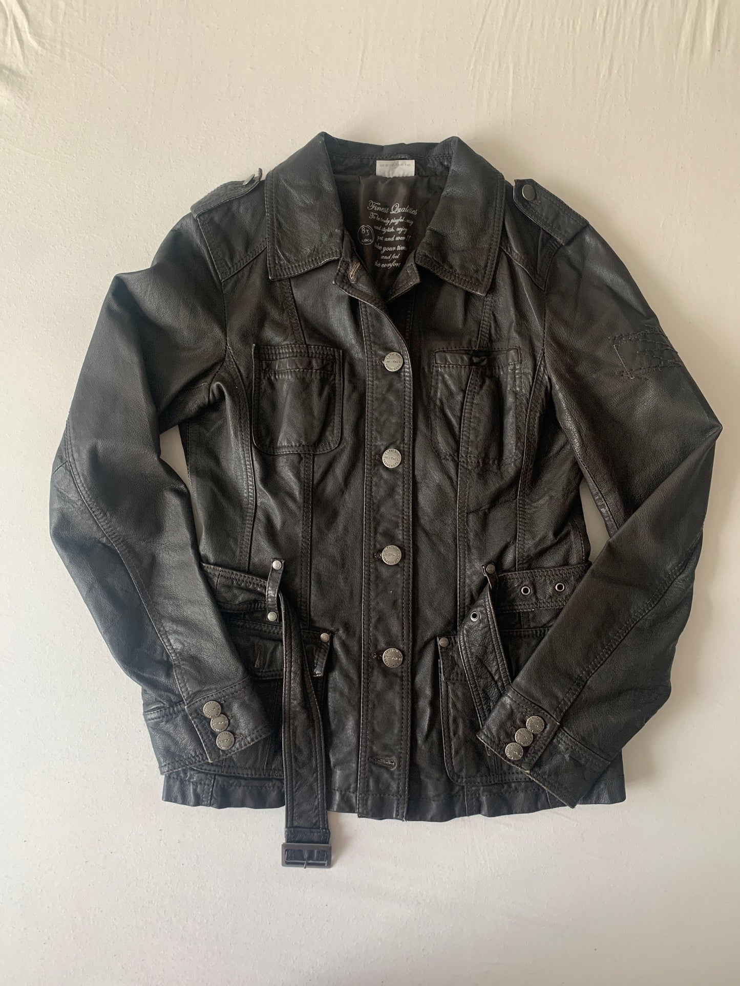 Street One Lederjacke dunkel braun M