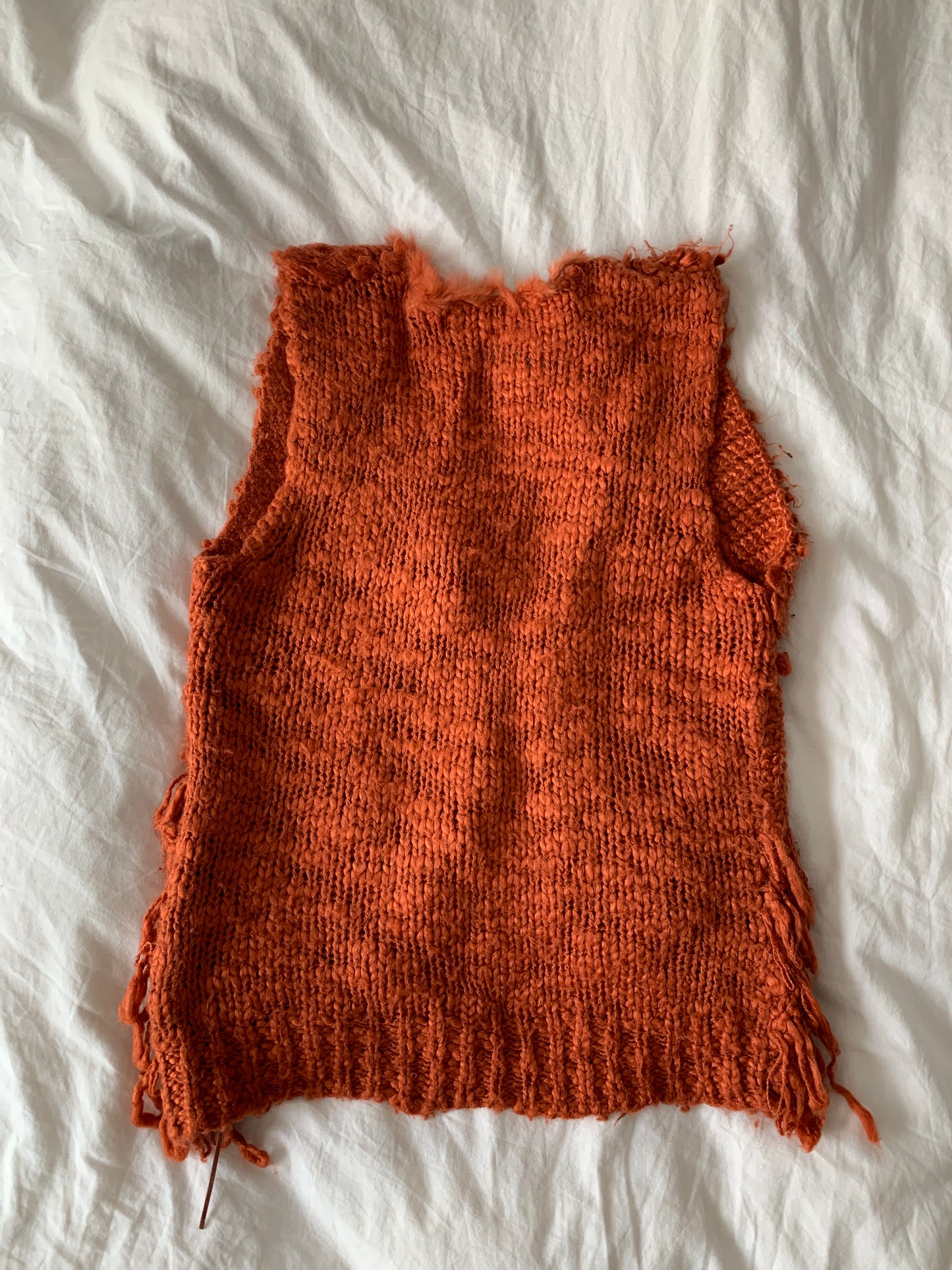 Orange gestrickte Weste S