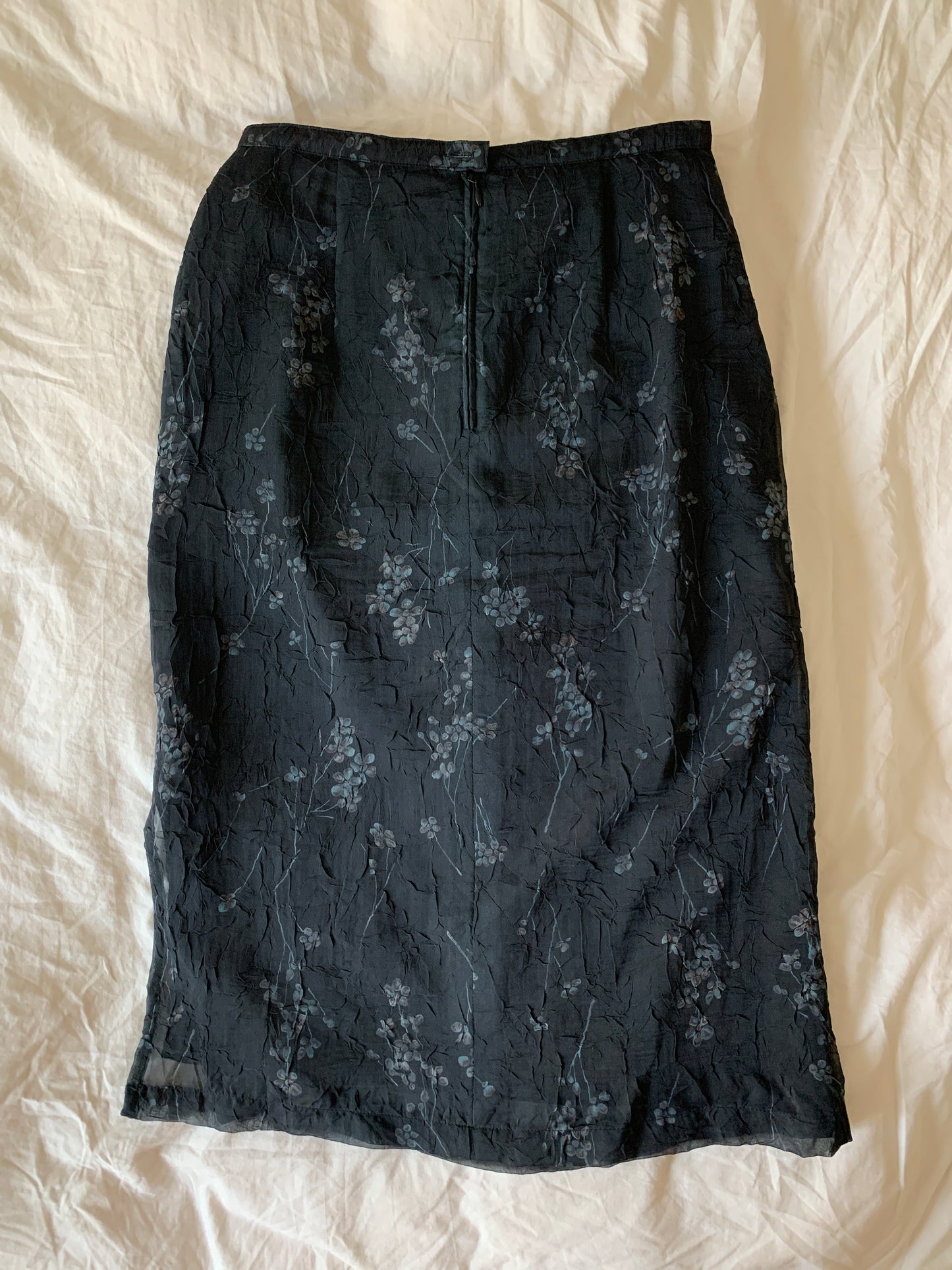 Vintage Blumen Rock semi lang S