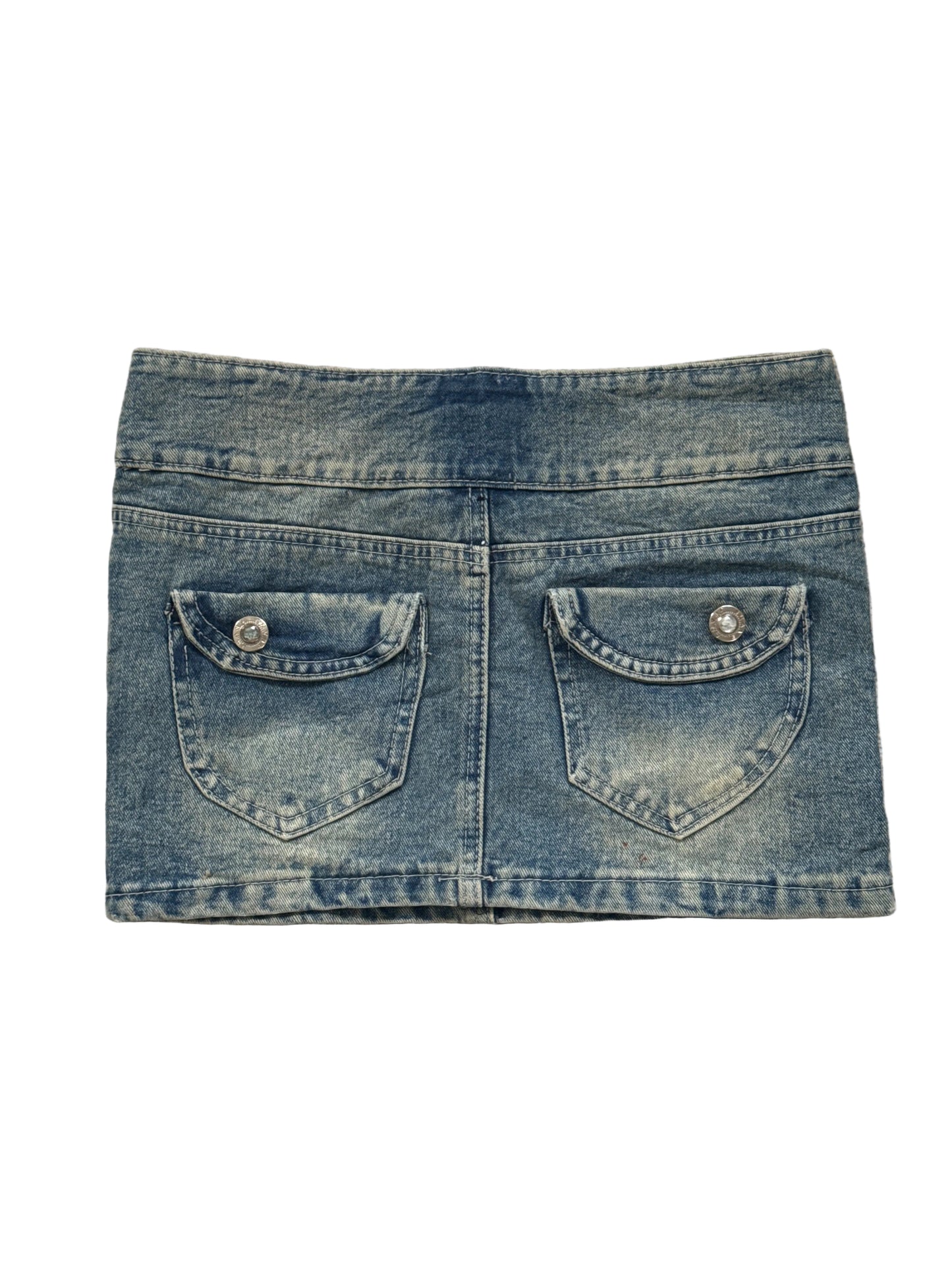 Mini Jeansrock mit Steinknöfpen XS/S