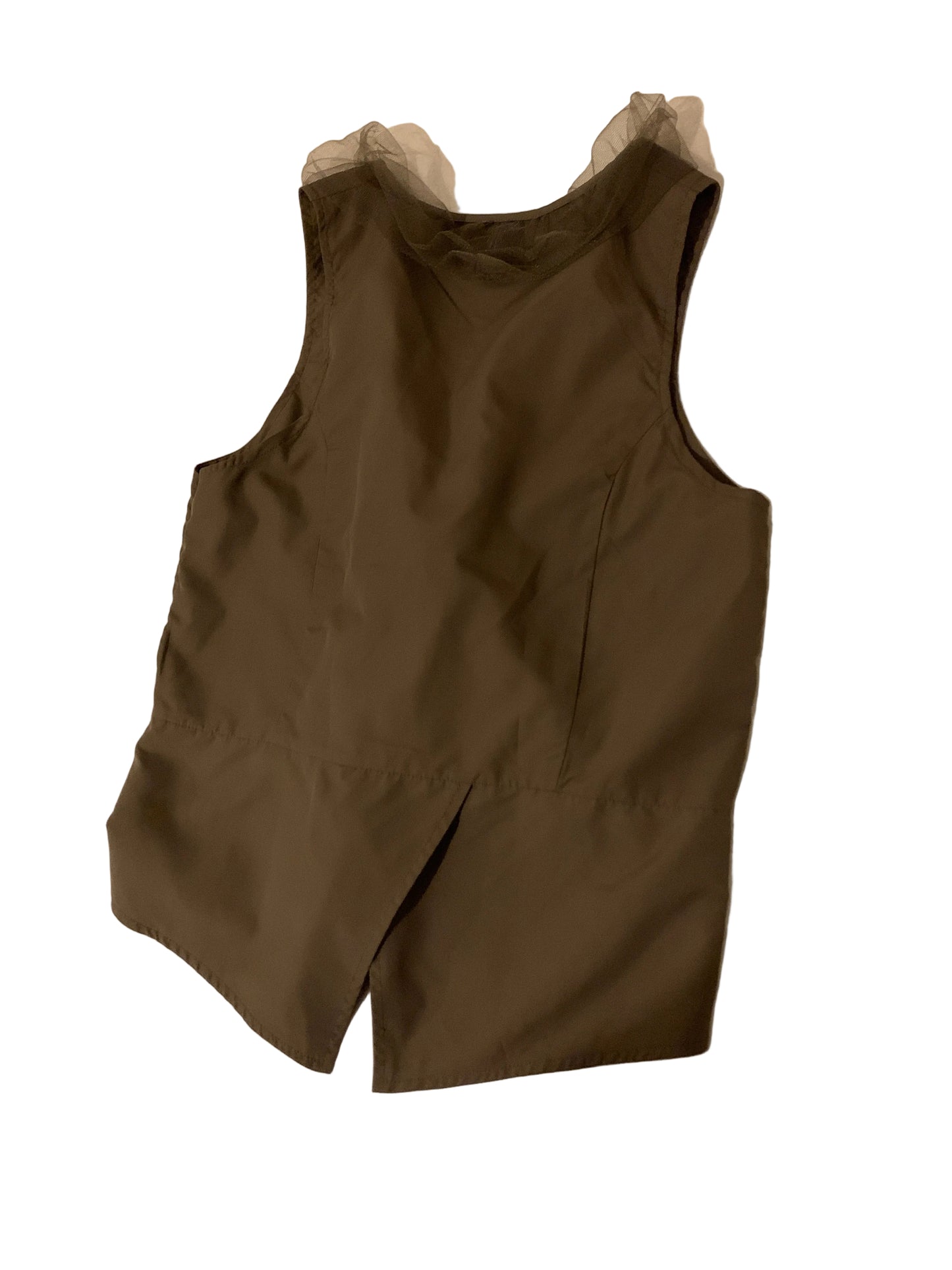 Khaki Top mit Tüll S