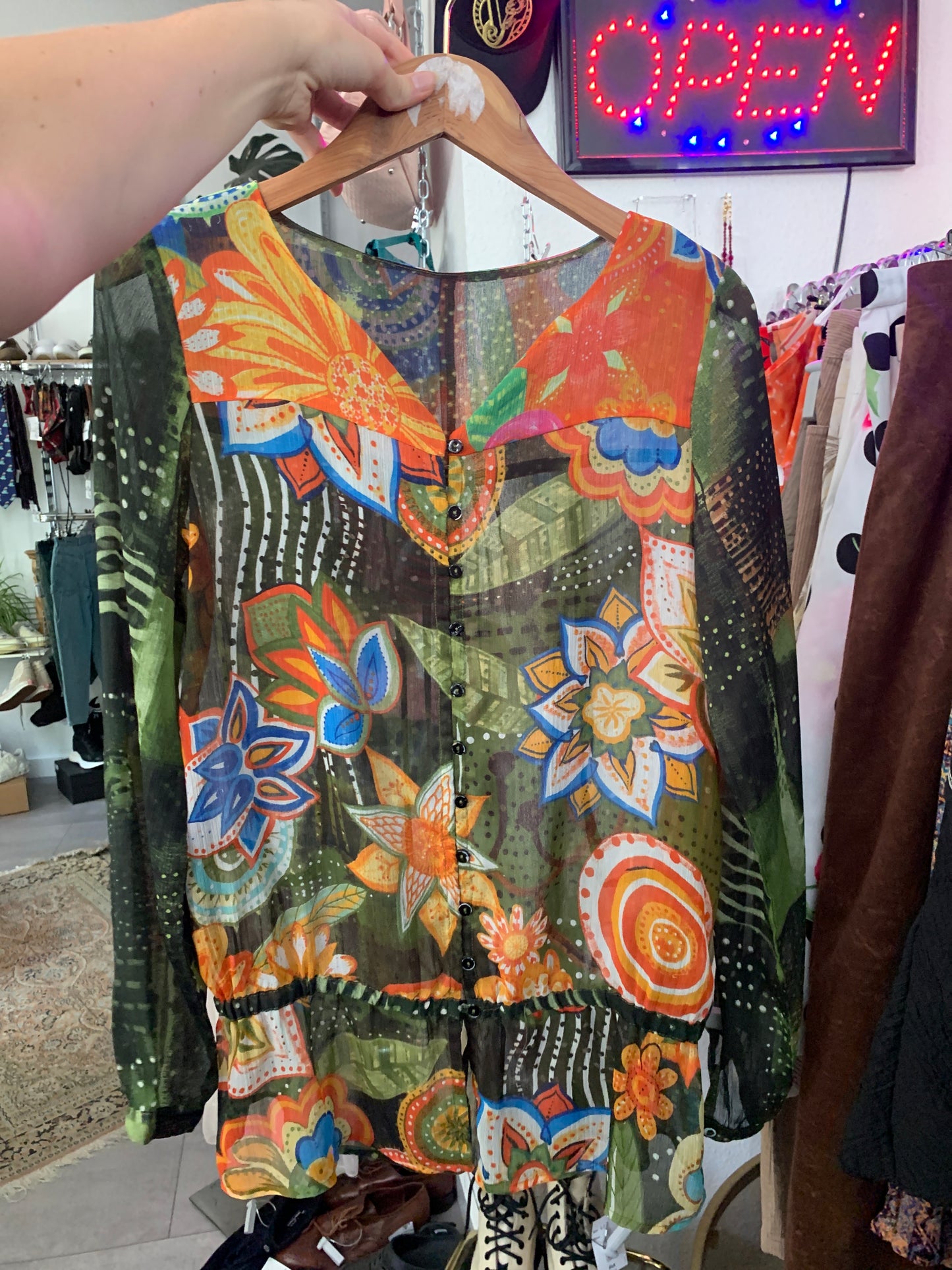 Blumen Bluse M
