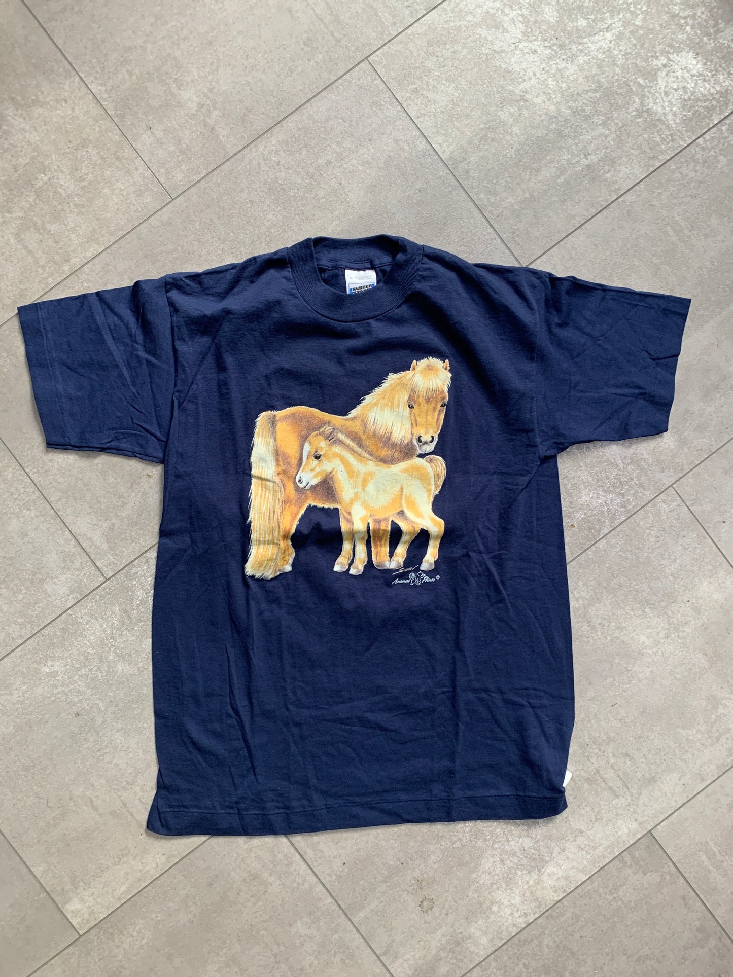 Screen Stars Pony blau T-Shirt M