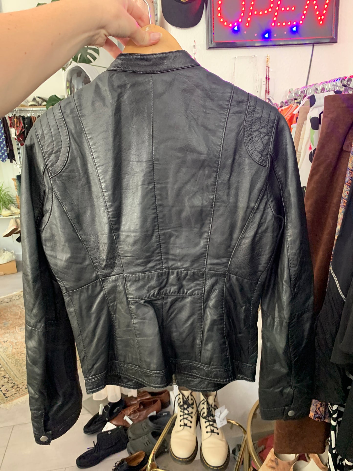 Lederjacke schwarz S