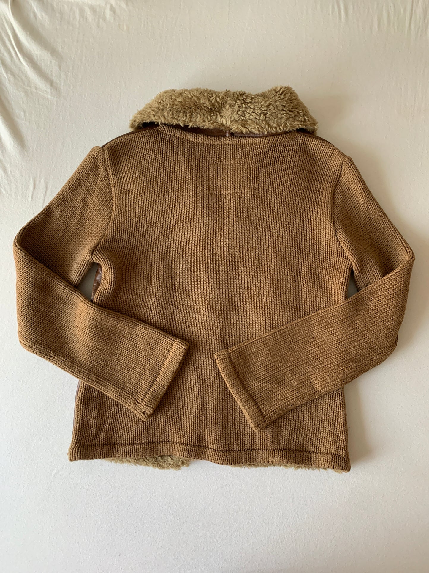 Strick Fake Leder Jacke S