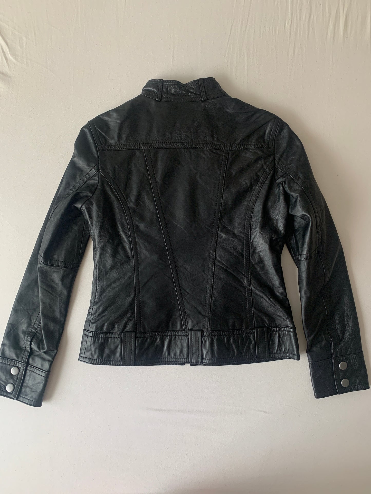 Schwarze Esprit Lederjacke S