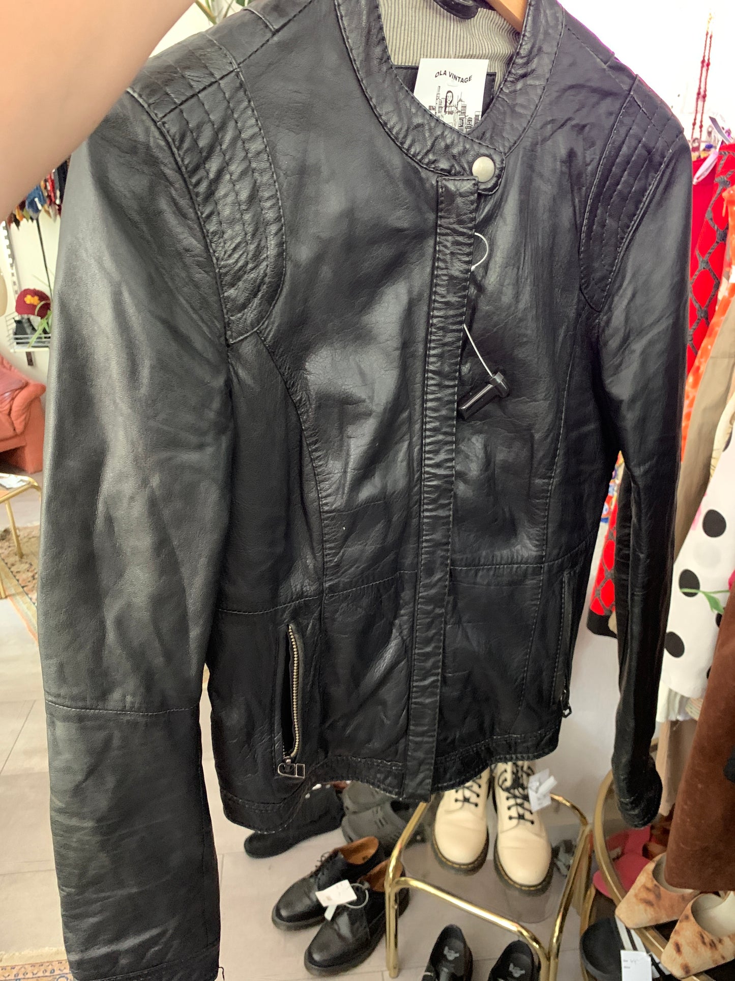 Lederjacke schwarz S