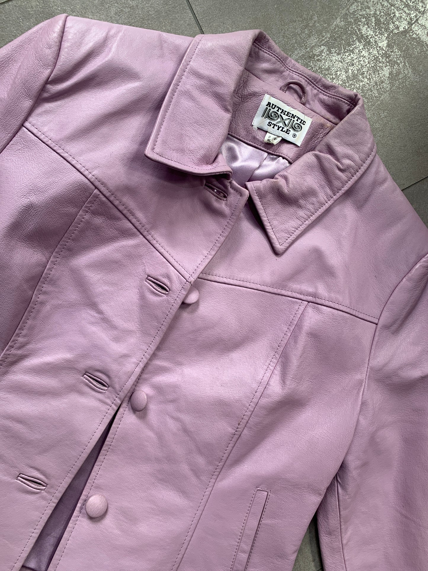 Flieder vintage Lederjacke M
