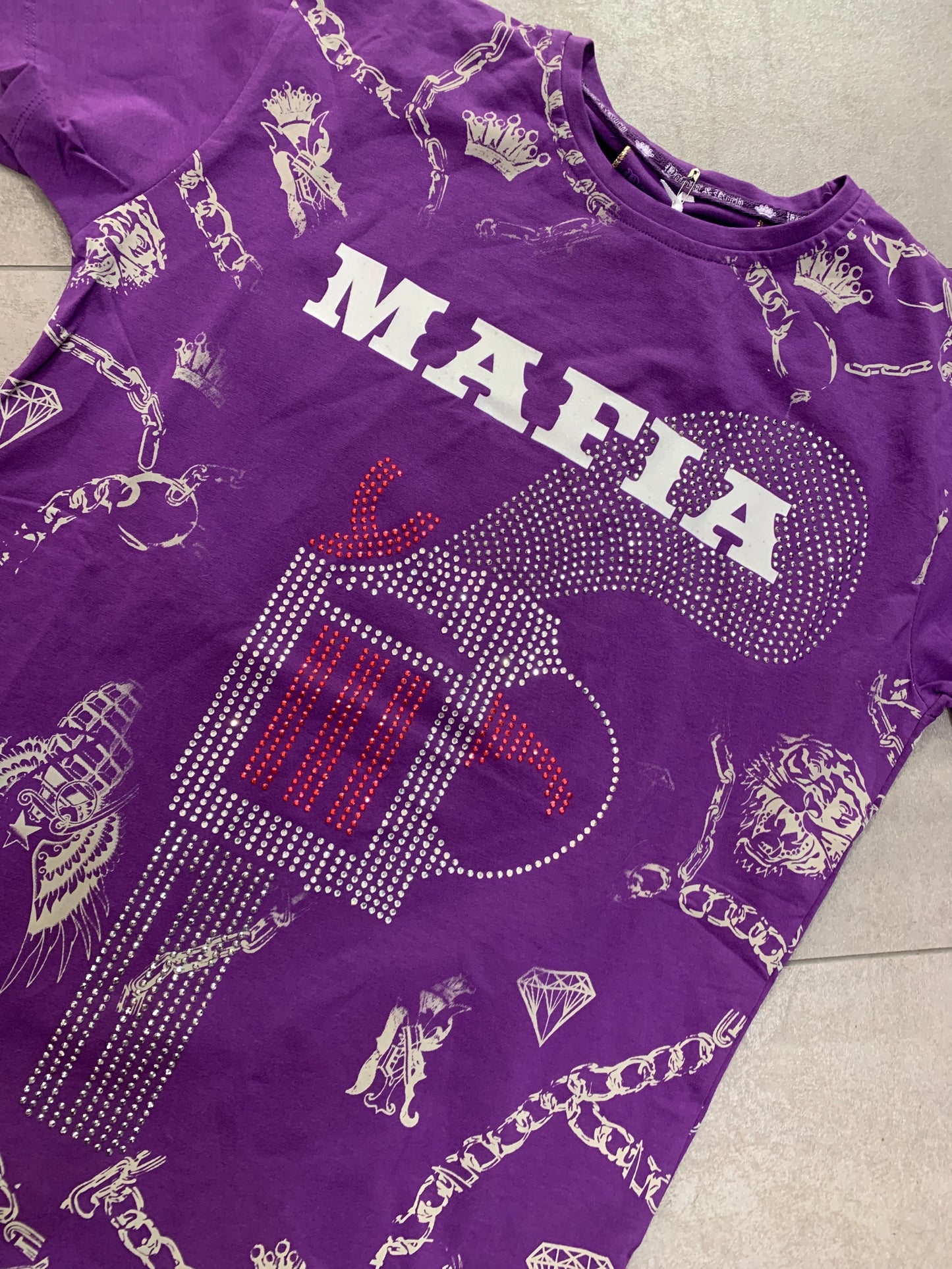 Young & Rich lila Mafia T-Shirt M