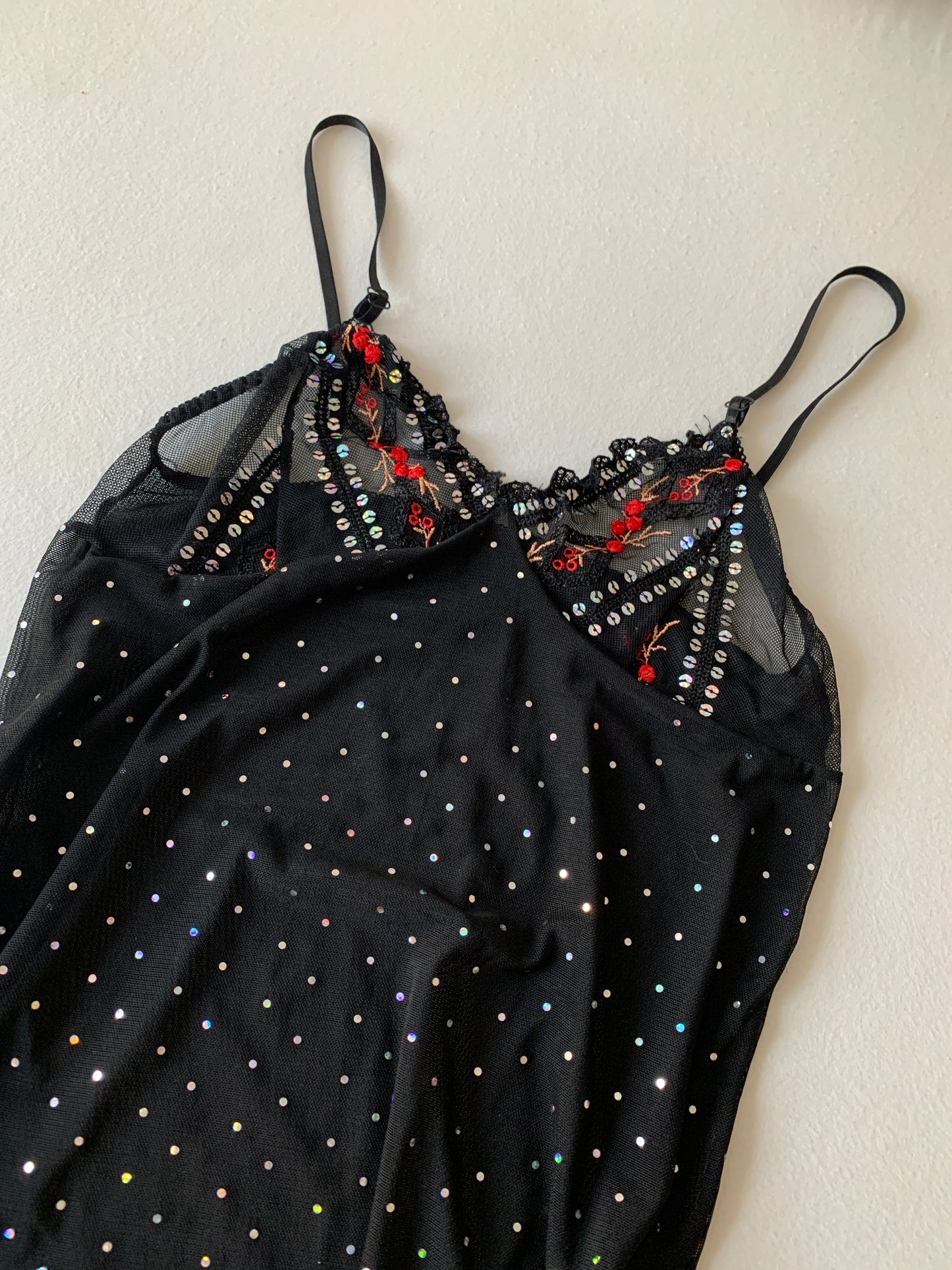 Glitzer schwarzes Top S