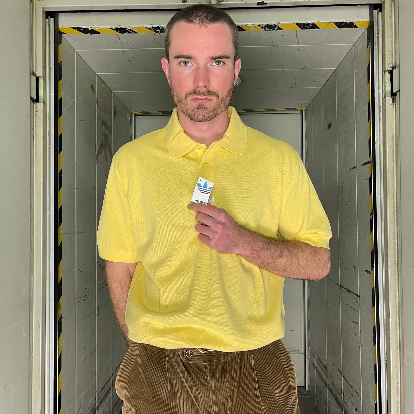 Vintage Yellow Adidas Polo Shirt Deadstock - XL/XXL