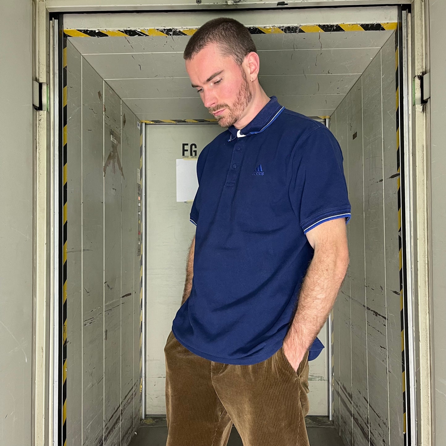 Vintage Blue Adidas Polo Shirt - L