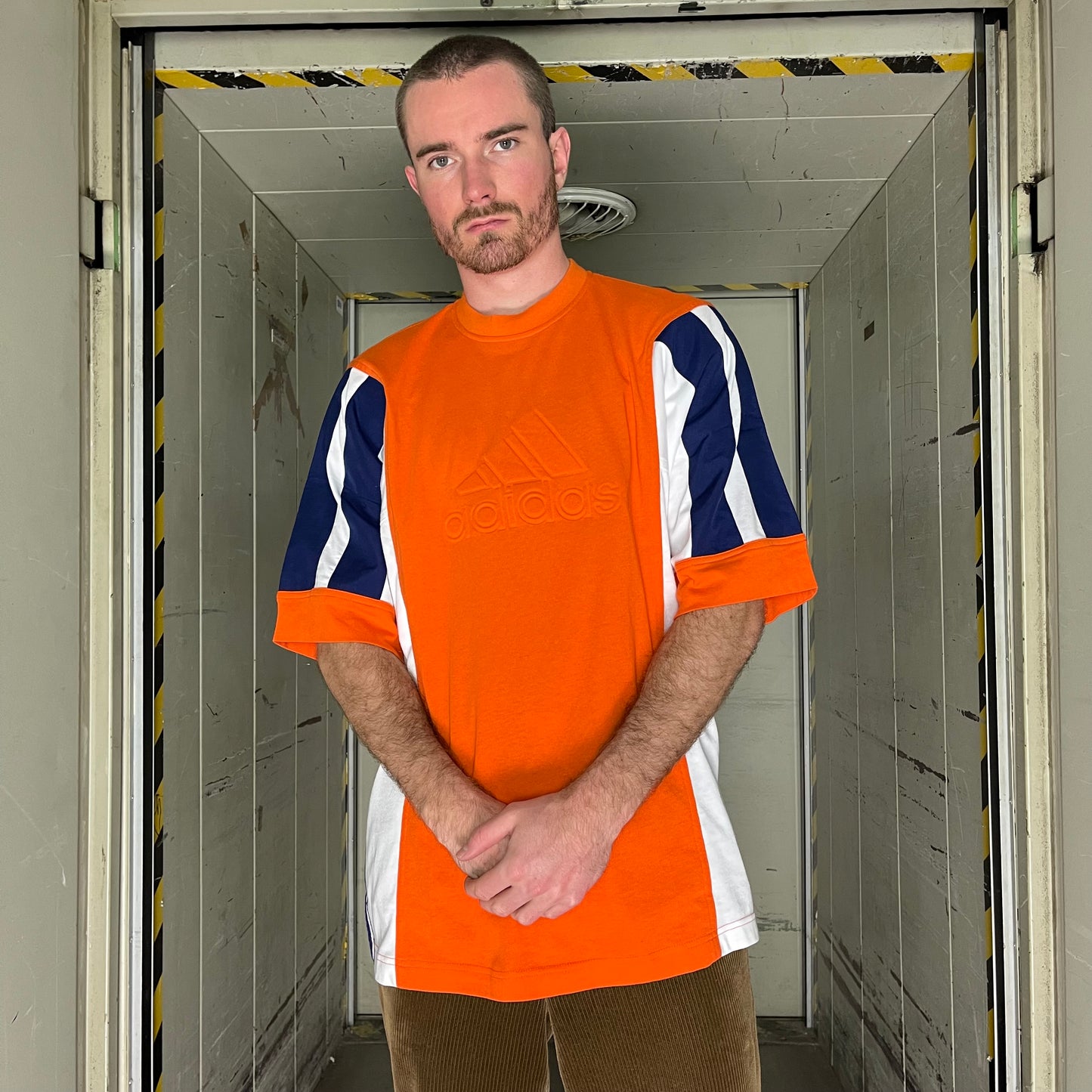 Vintage Orange Adidas T-Shirt Deadstock 00s - XL/XXL