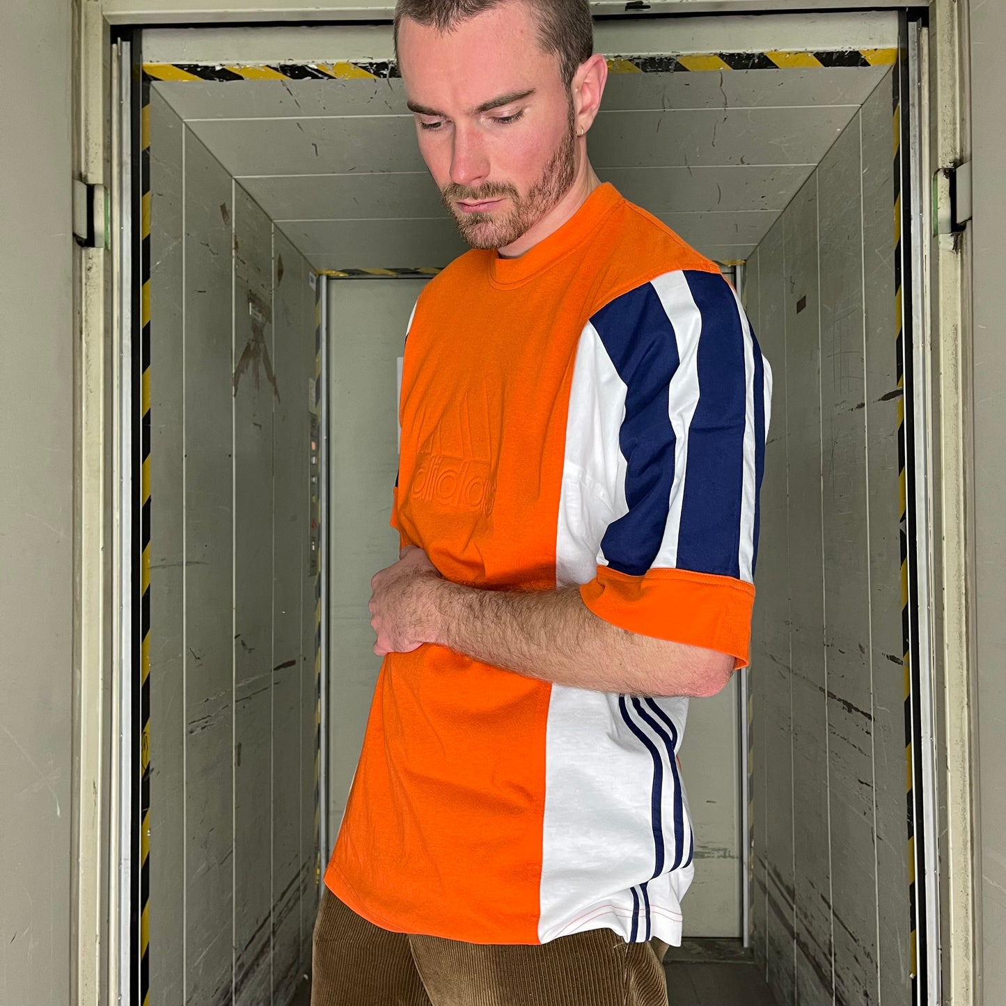 Vintage Orange Adidas T-Shirt Deadstock 00s - XL/XXL