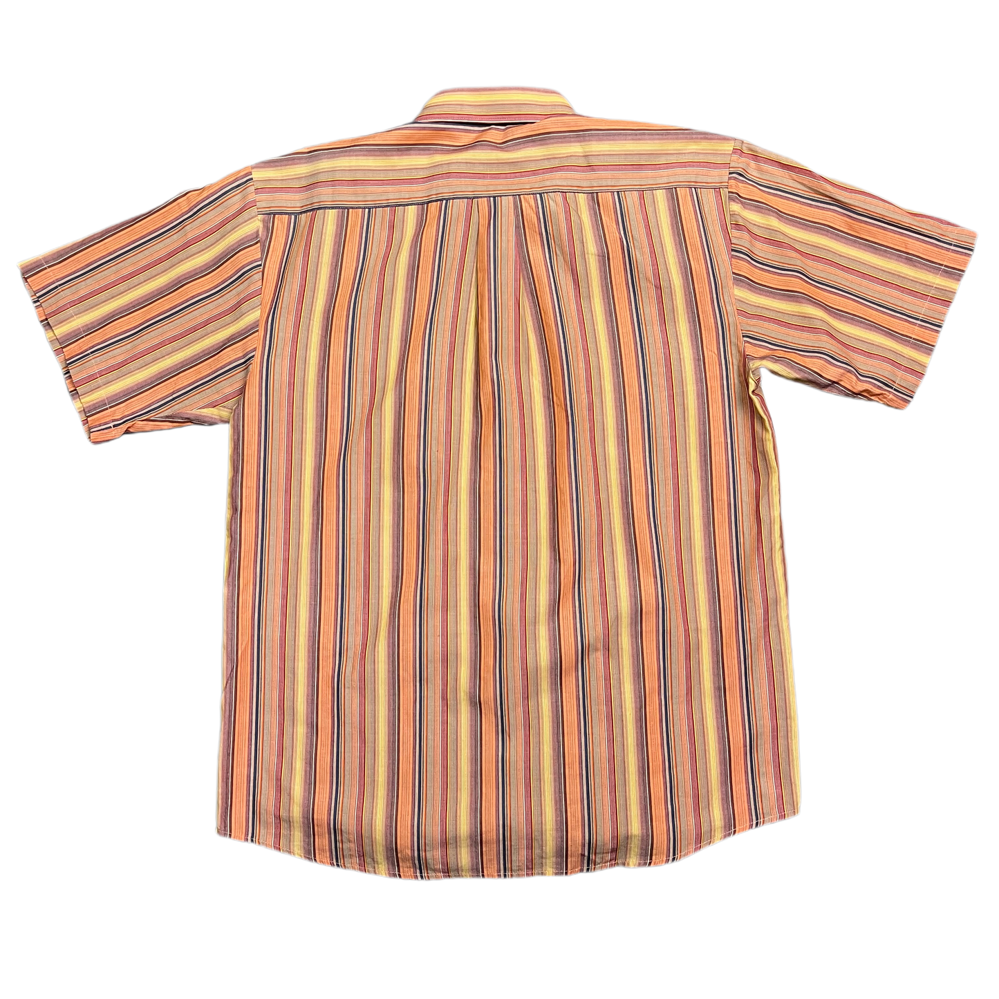 Vintage Striped Orange Shortsleeved Shirt 90s - L