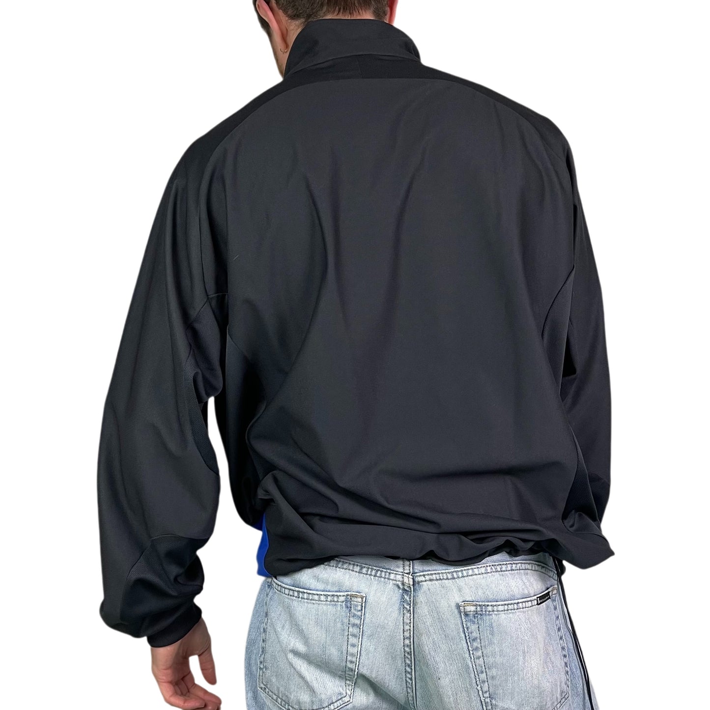 Vintage 2002 Adidas Kangaroo Track Jacket Black Blue Deadstock - XL/XXL