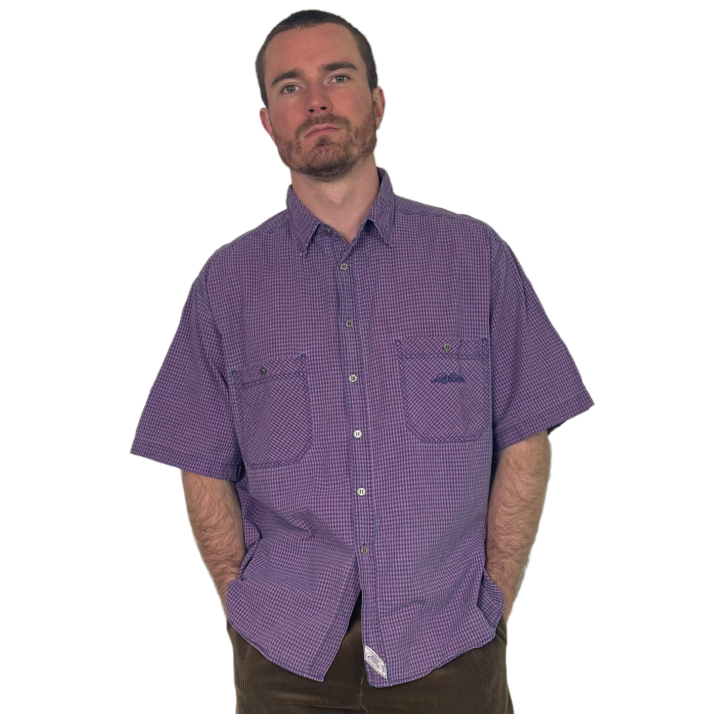 Vintage Purple Checkered Shortsleeve Levi`s Shirt 80s - XL