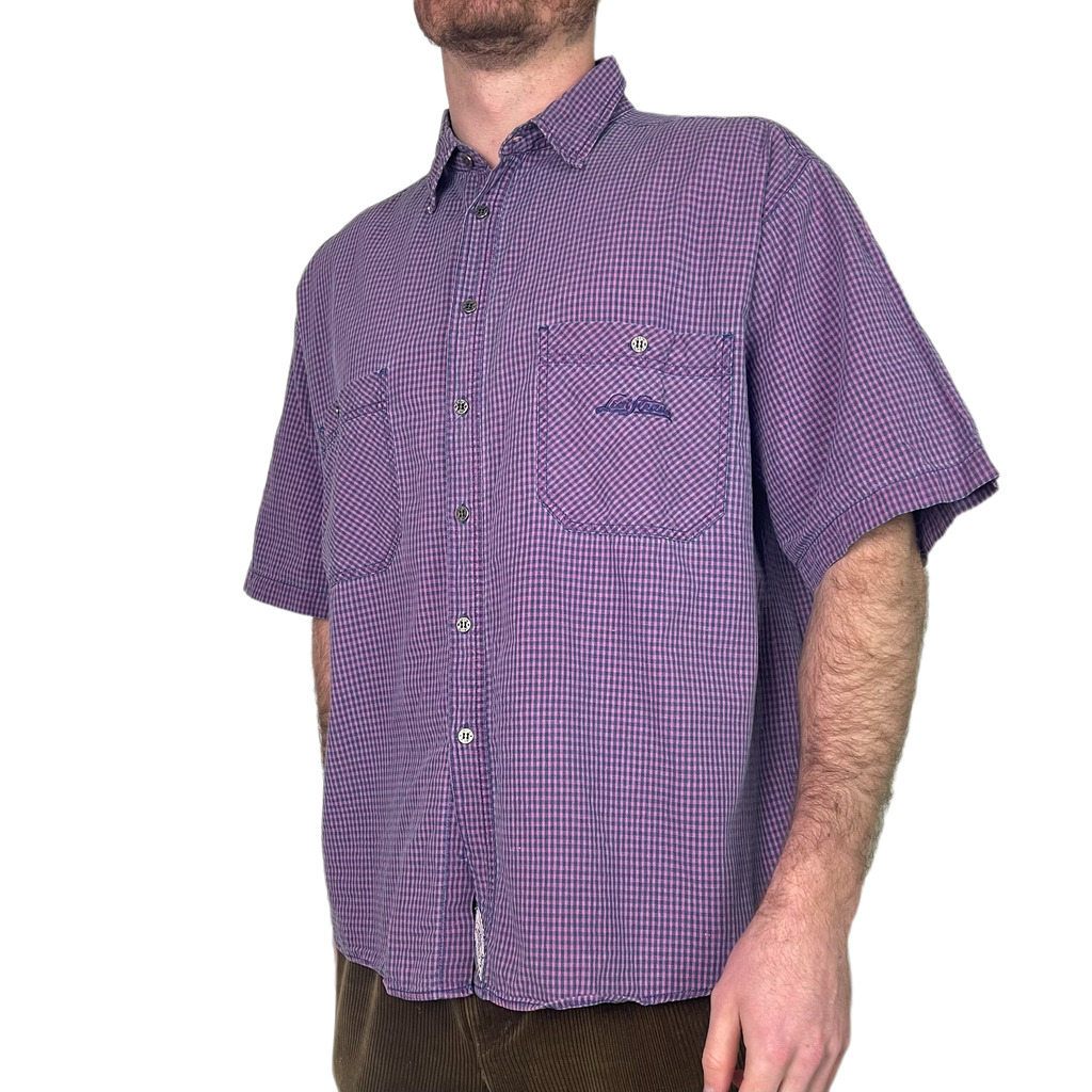 Vintage Purple Checkered Shortsleeve Levi`s Shirt 80s - XL