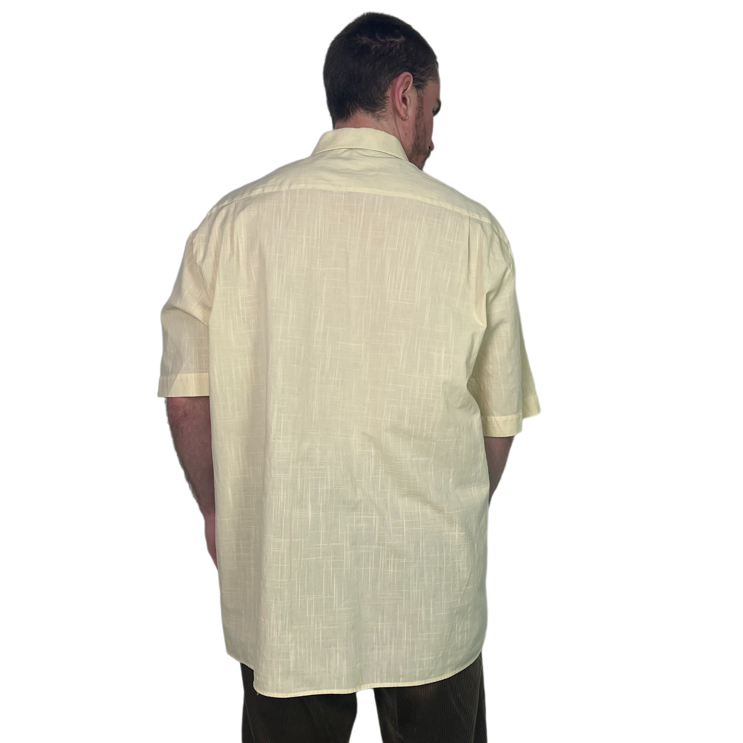Vintage Yellowish Structure Shortsleeve Shirt 00s - XXL