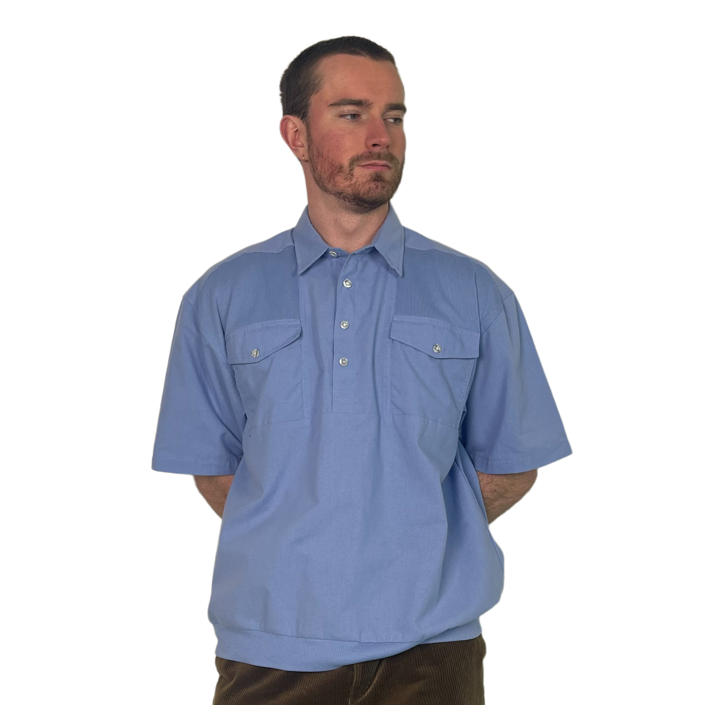 Vintage Blue Shortsleeve Shirt 90s - XL/XXL
