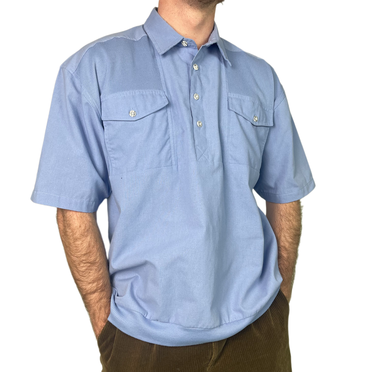 Vintage Blue Shortsleeve Shirt 90s - XL/XXL