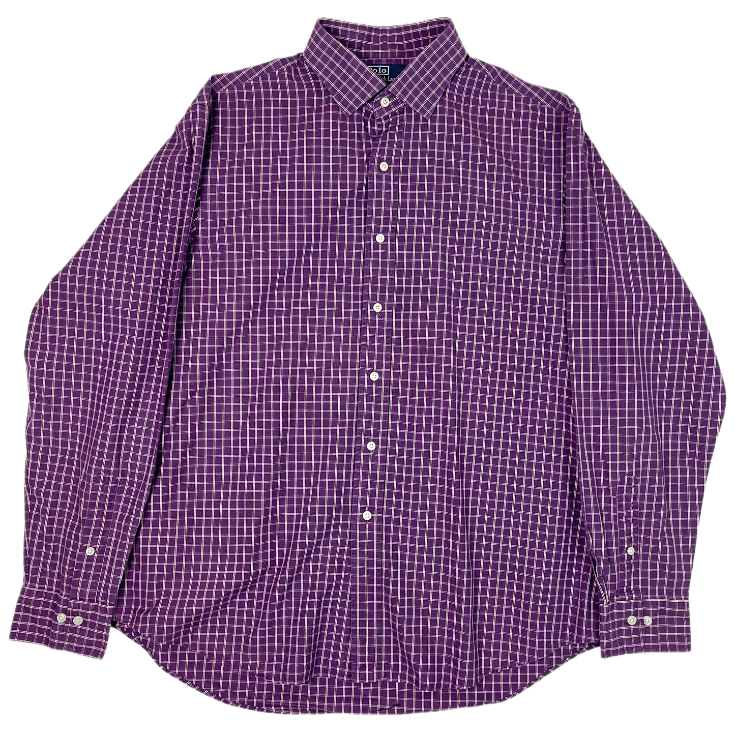 Vintage Purple Checkered Polo Ralph Lauren Shirt 90s - XL/XXL