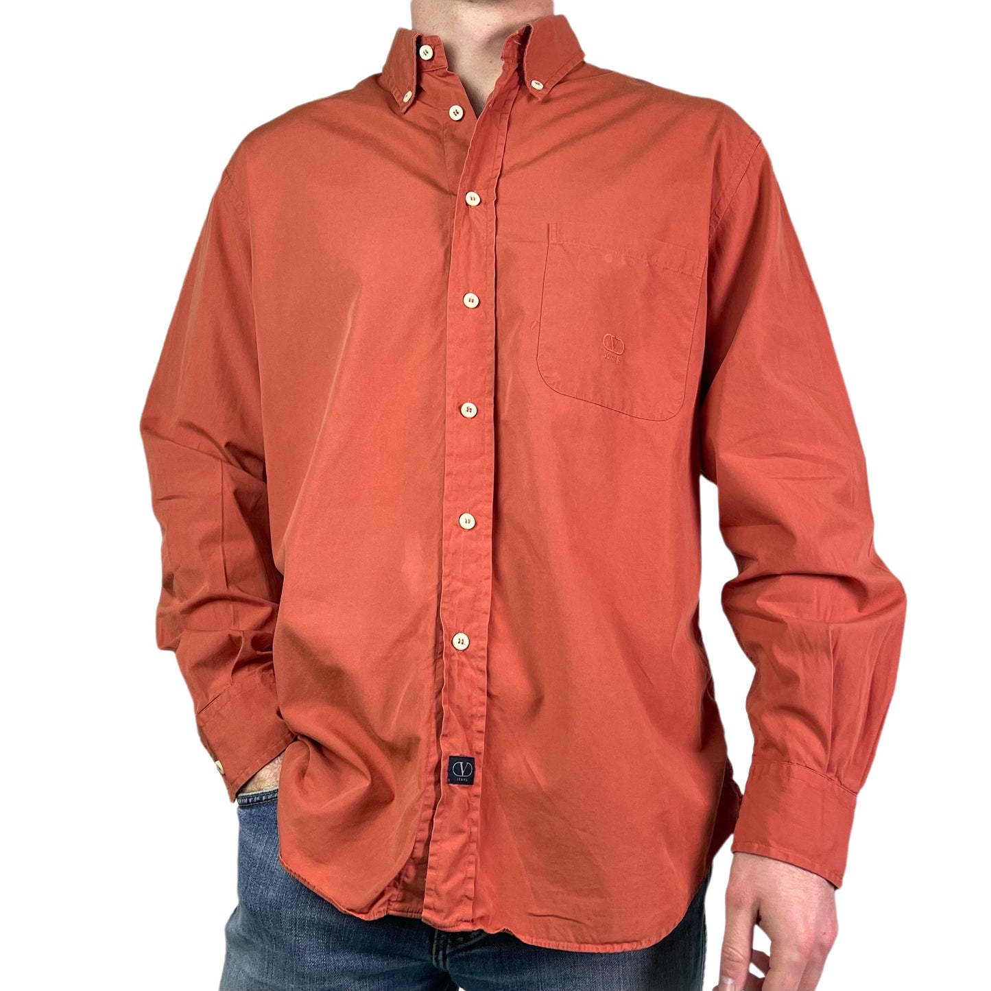 Vintage 90s Valentino Red Shirt Longsleeves - XL