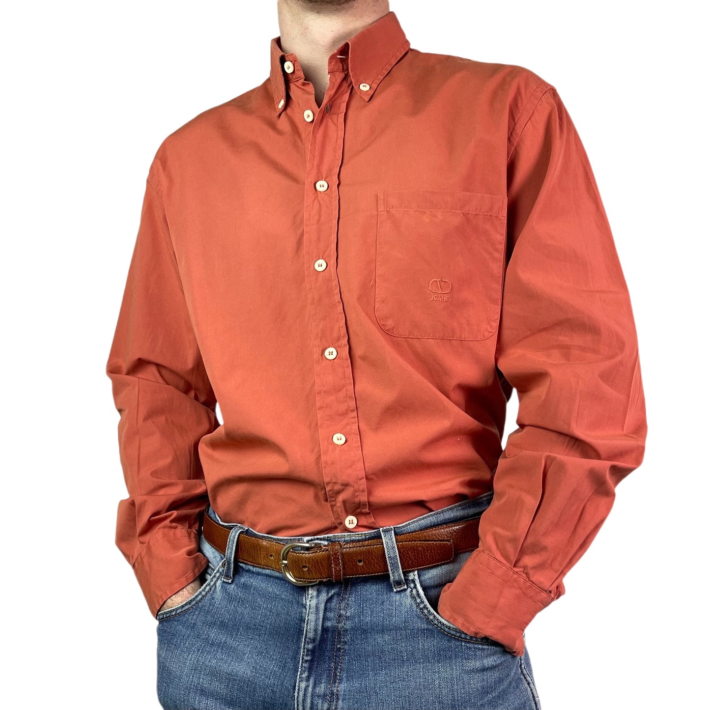 Vintage 90s Valentino Red Shirt Longsleeves - XL