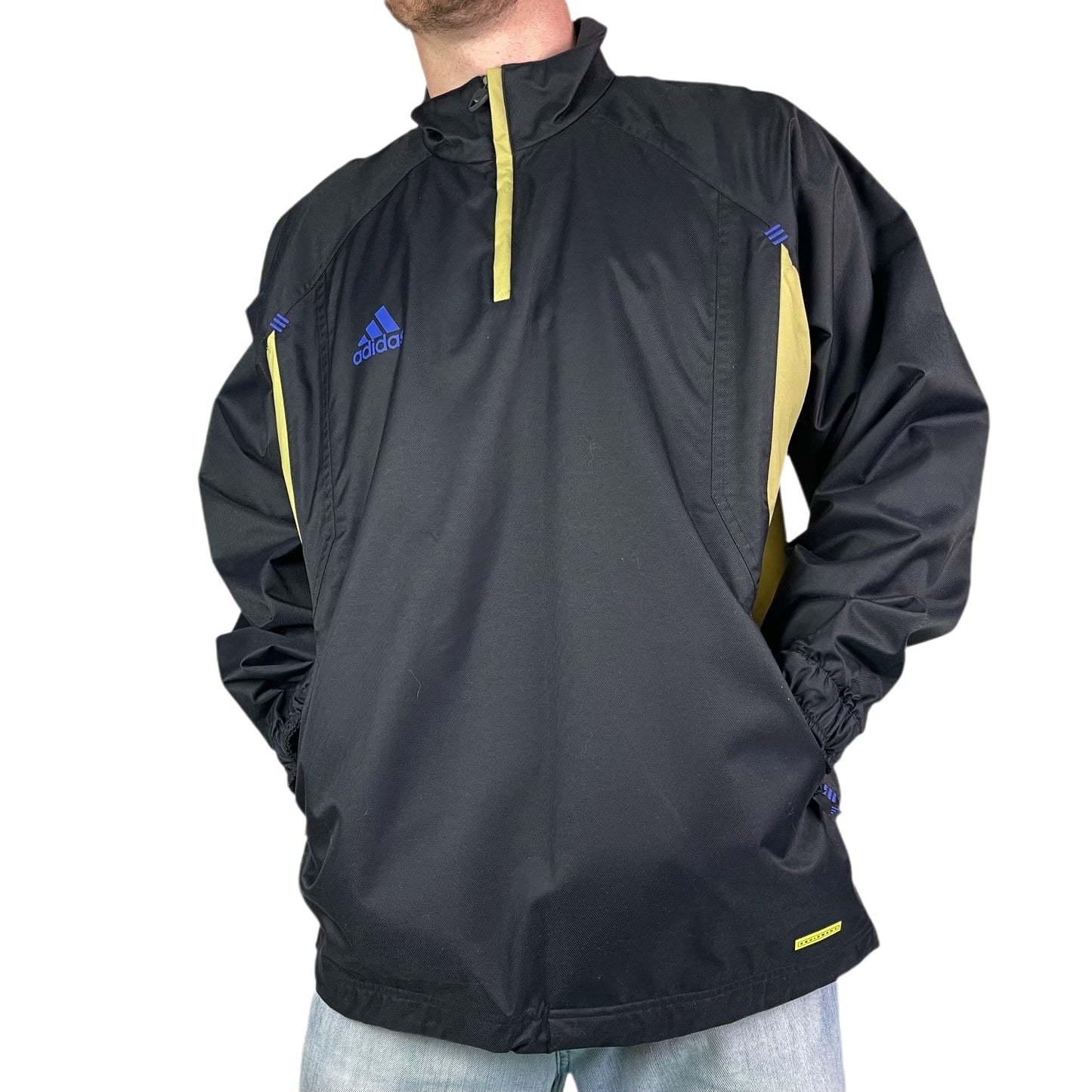 Vintage 2000s Adidas Track Kangaroo Jacket Black - L