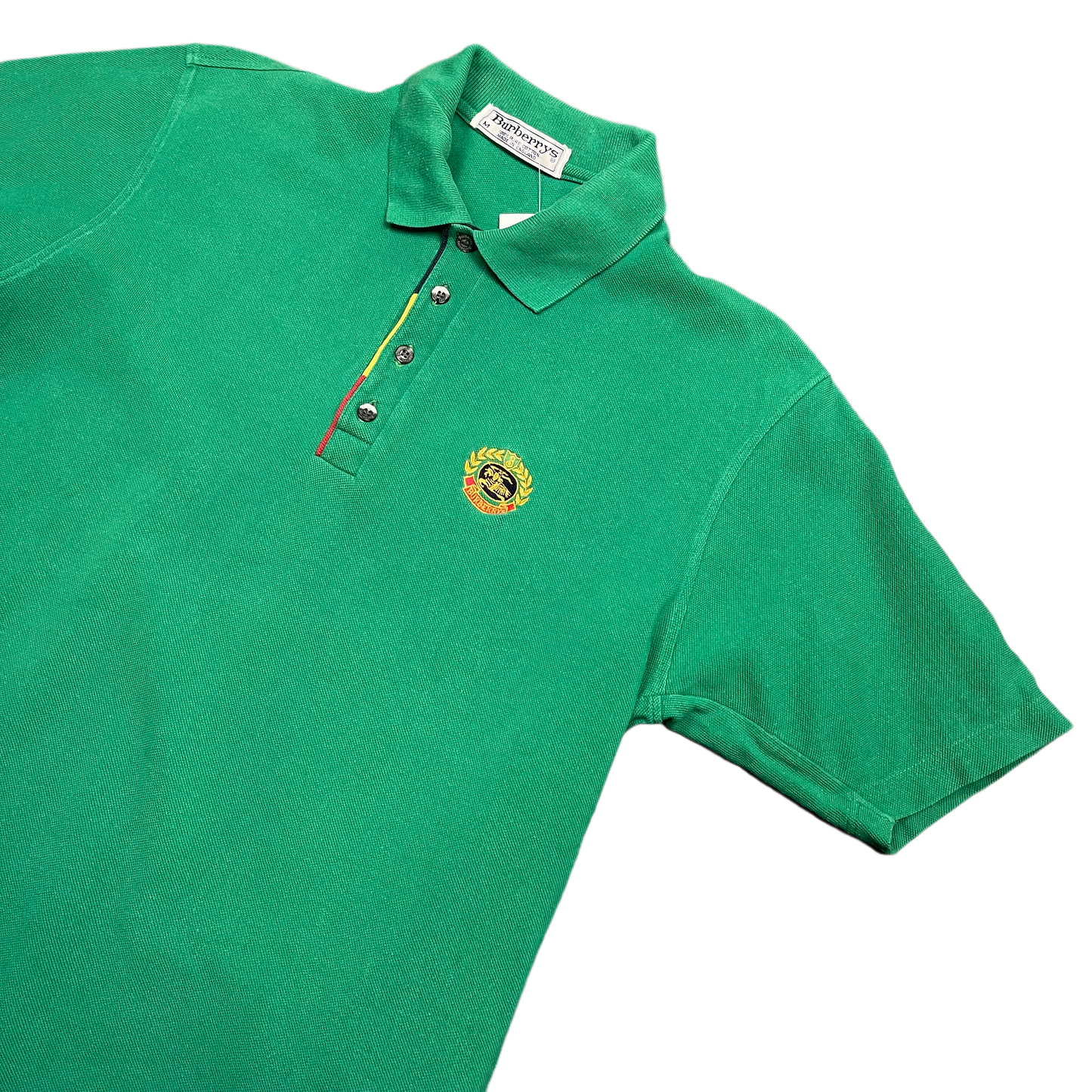 Vintage Green Burberry Polo-Shirt 90s - M