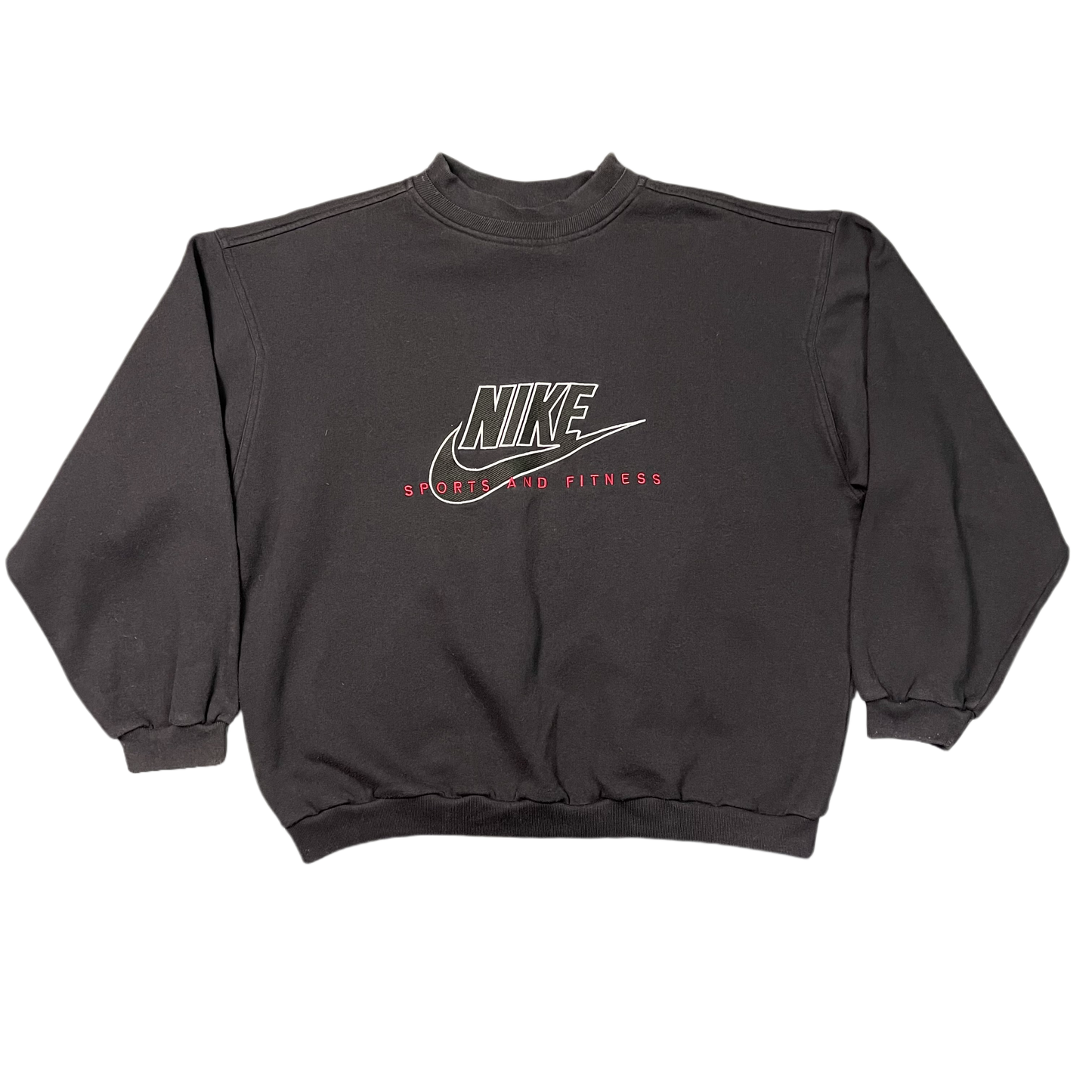 Vintage Black Nike Sports and Fitness Sweatshirt 80s - XL