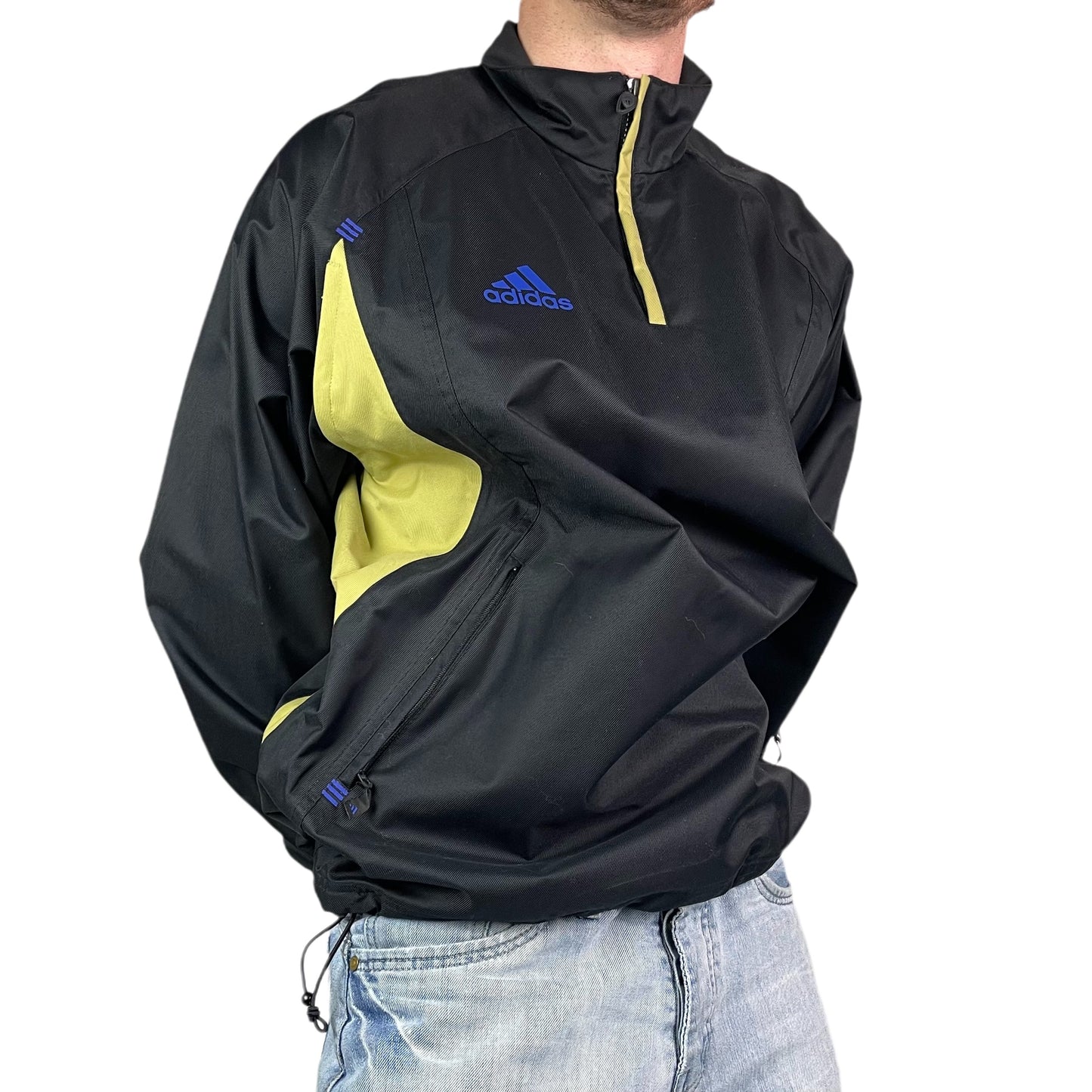 Vintage 2000s Adidas Track Kangaroo Jacket Black - L