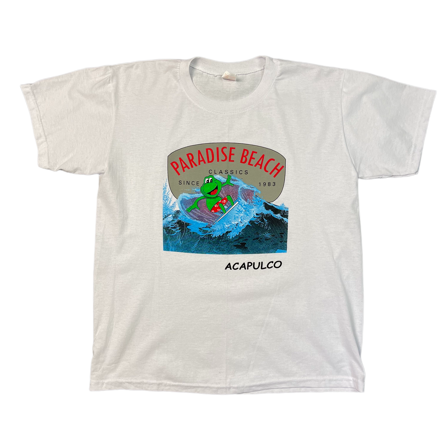 Vintage White Paradise Beach Acapulco T-Shirt 90s - L