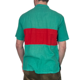 Vintage Green Red Shortsleeve Shirt 90s - S/M