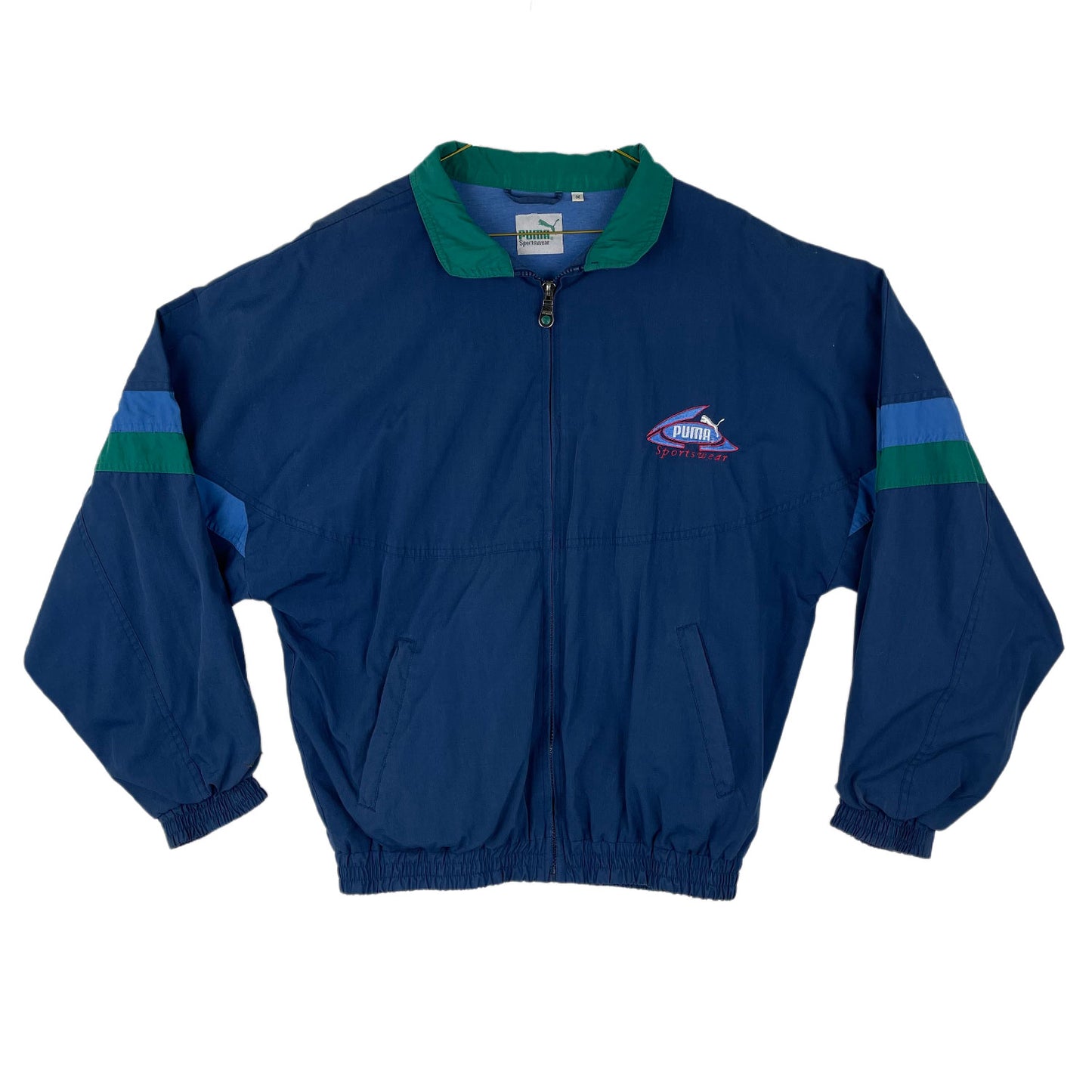 Vintage Blue Green Puma Track Jacket 90s - M
