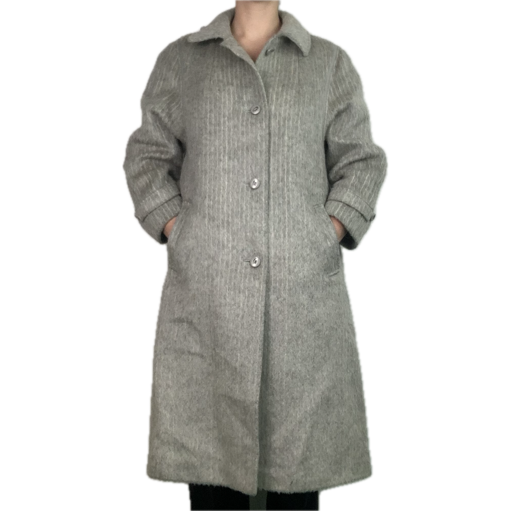 Vintage Grey Mohair & Wool Coat - M