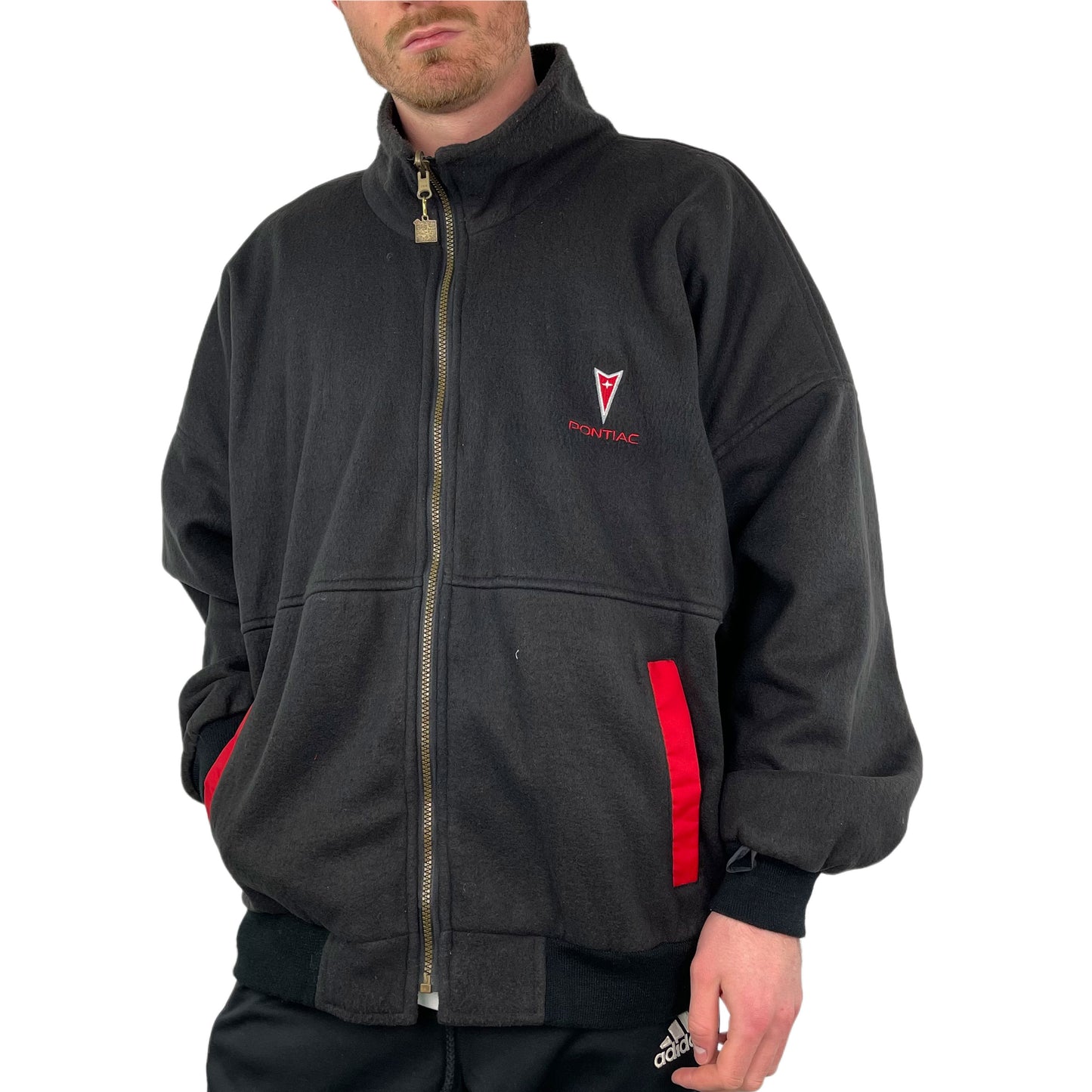 Vintage Black Red Pontiac 2 Jackets in 1 Jacket 90s - XXL