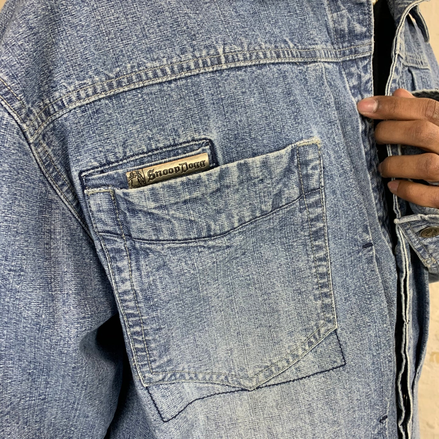 Vintage Blue Snoop Dogg Denim Jeansshirt 90s - XL
