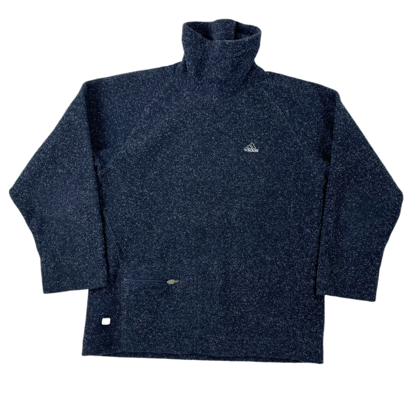 Vintage Blue Grey Adidas Fleece Turtleneck 2001 - S/M