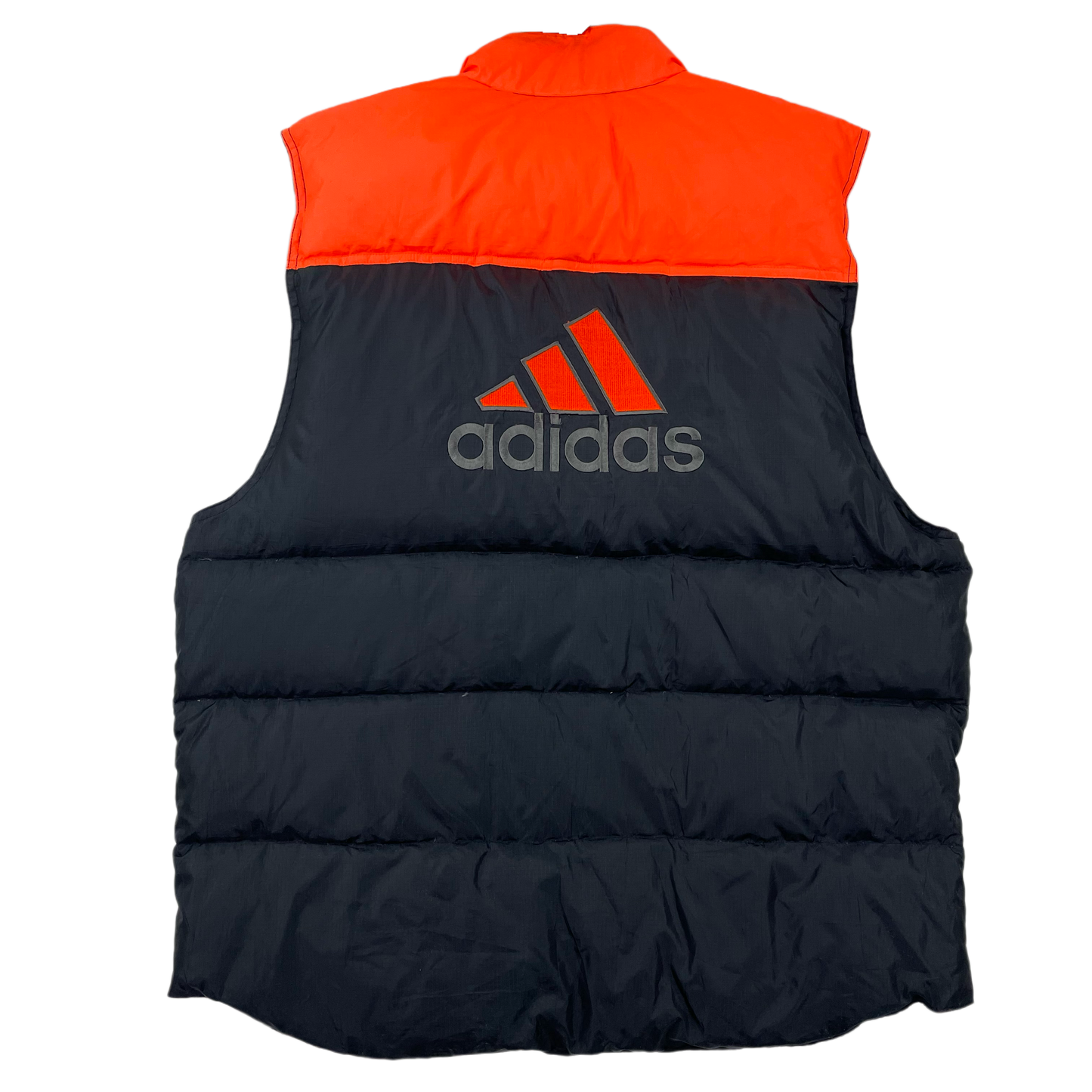Vintage Black Orange Embroidered Adidas Vest - XL