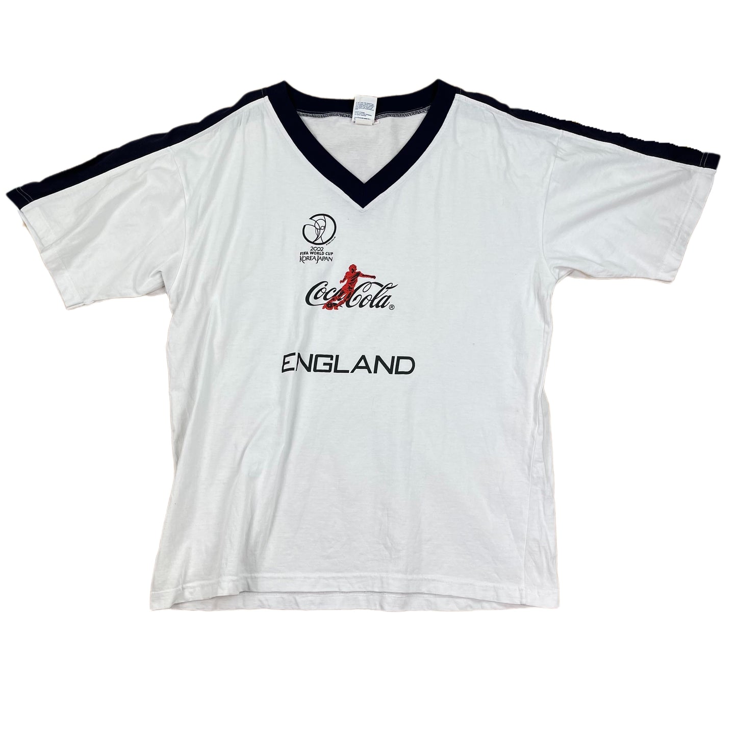 Vintage White Fifa England World Cup Korea Japan T-Shirt 2002 - L/XL