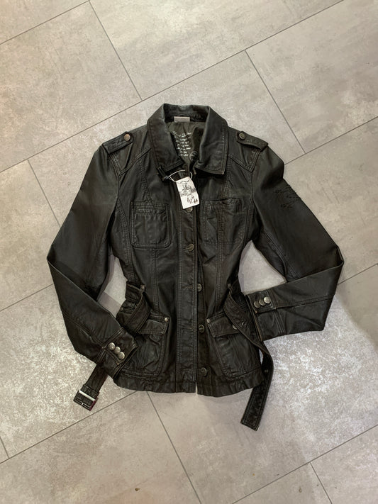 Dunkel braune Lederjacke M