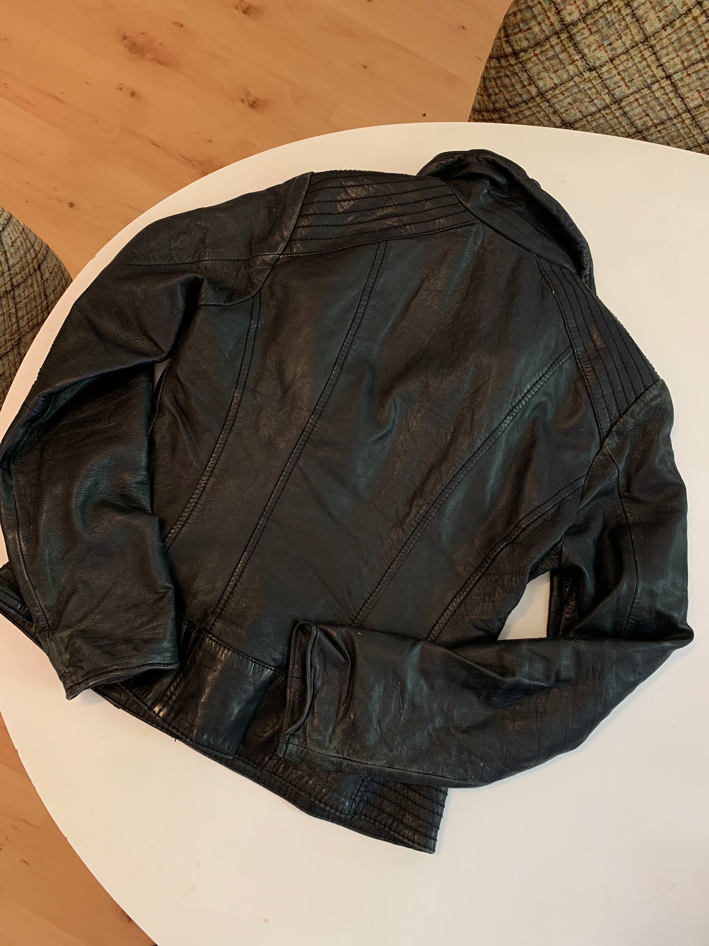 Schwarze Lederjacke Street one S