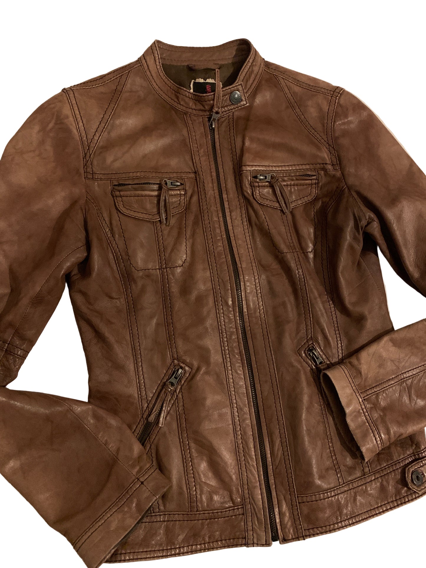 Lederjacke braun S