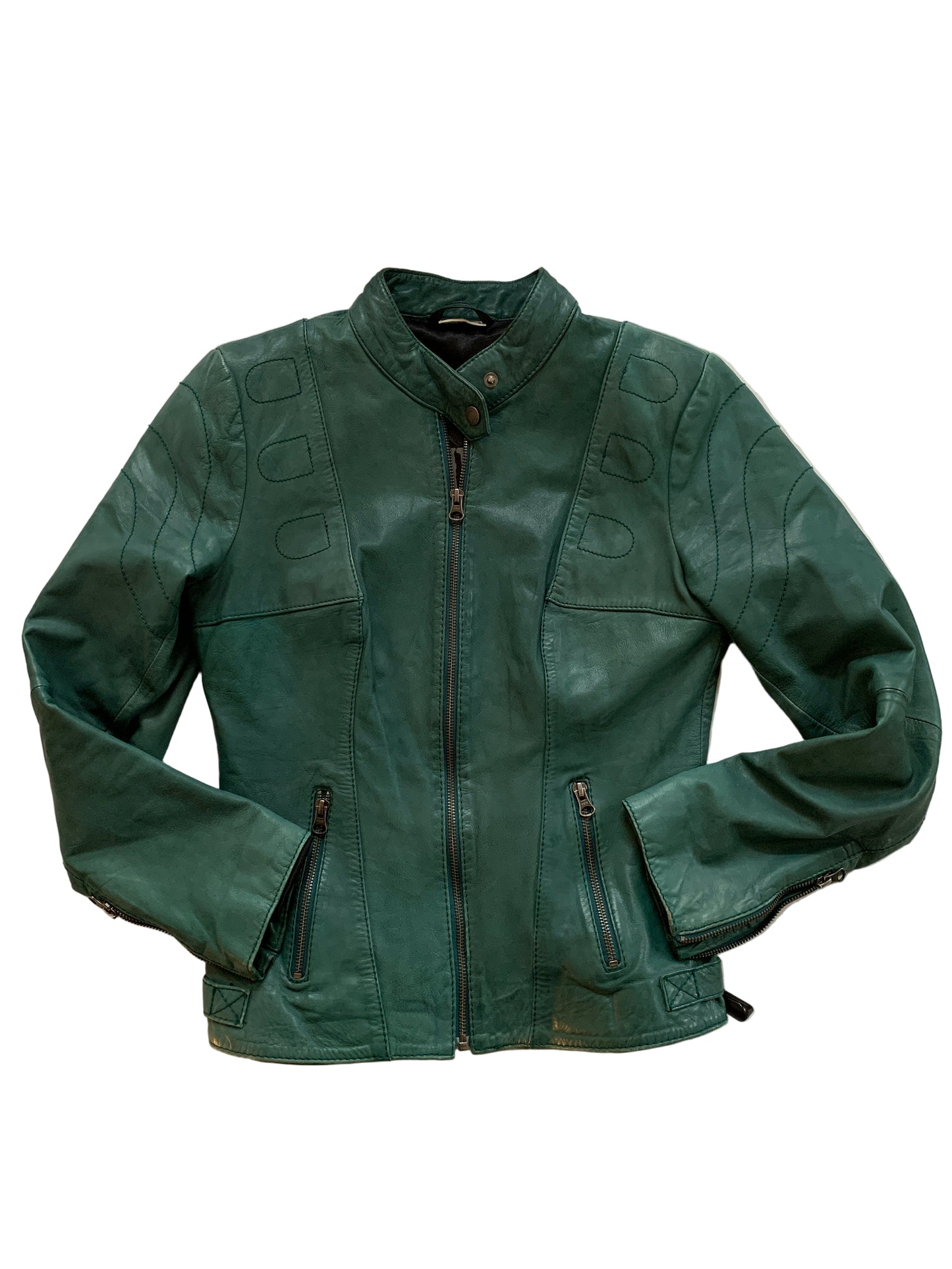 Türkis Lederjacke S