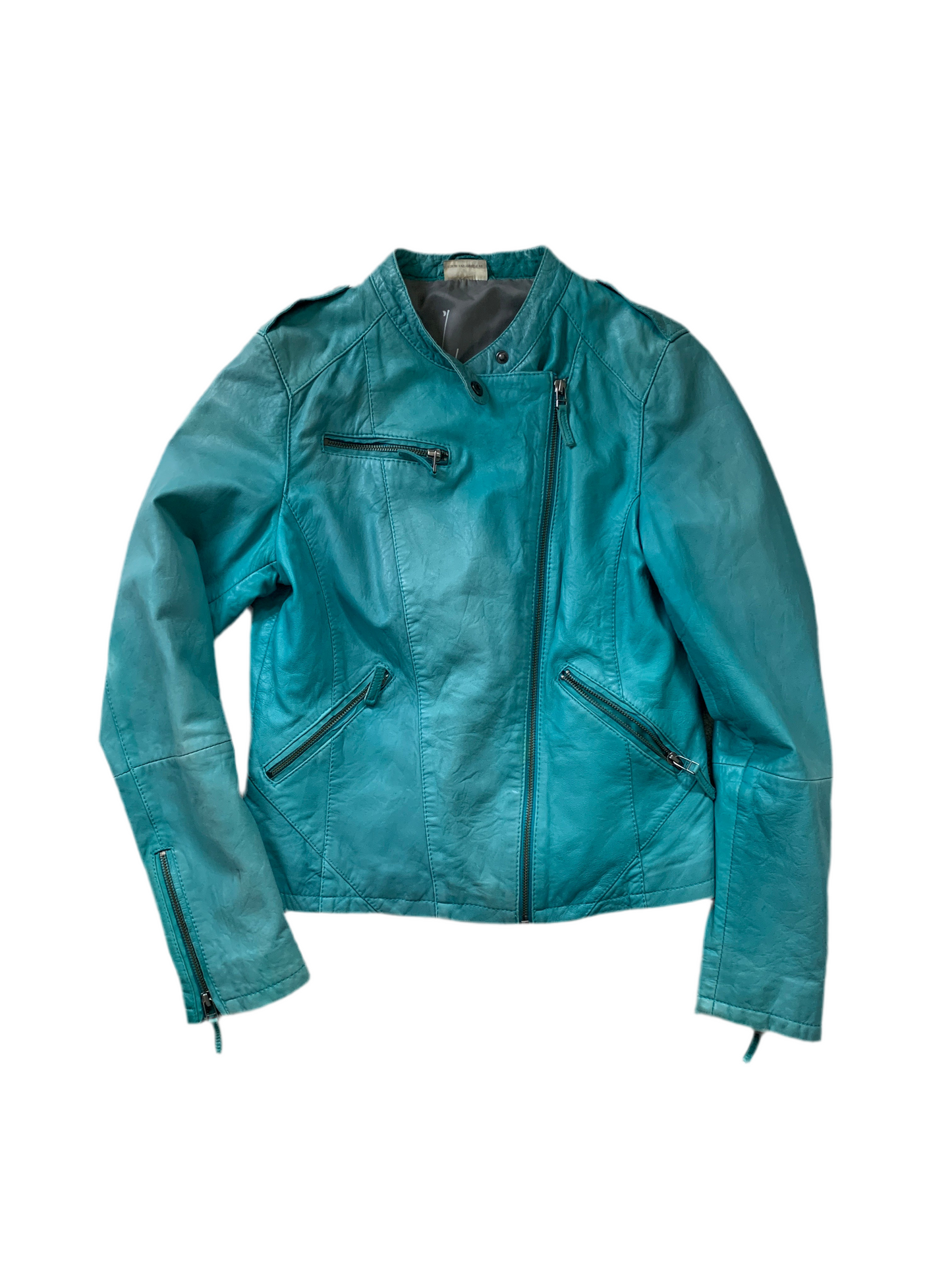 Türkis Lederjacke M