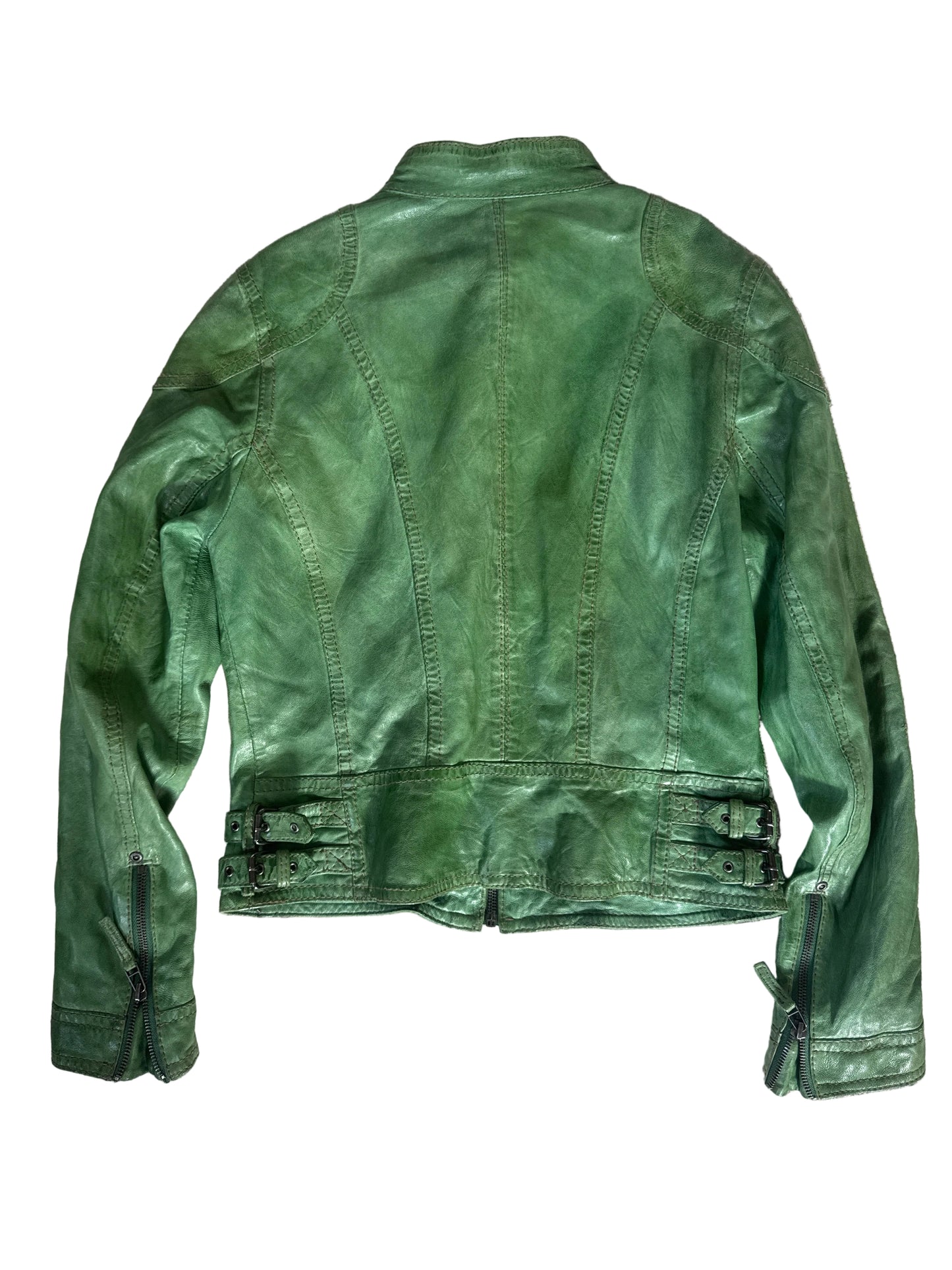 Grüne Gispy Lederjacke M