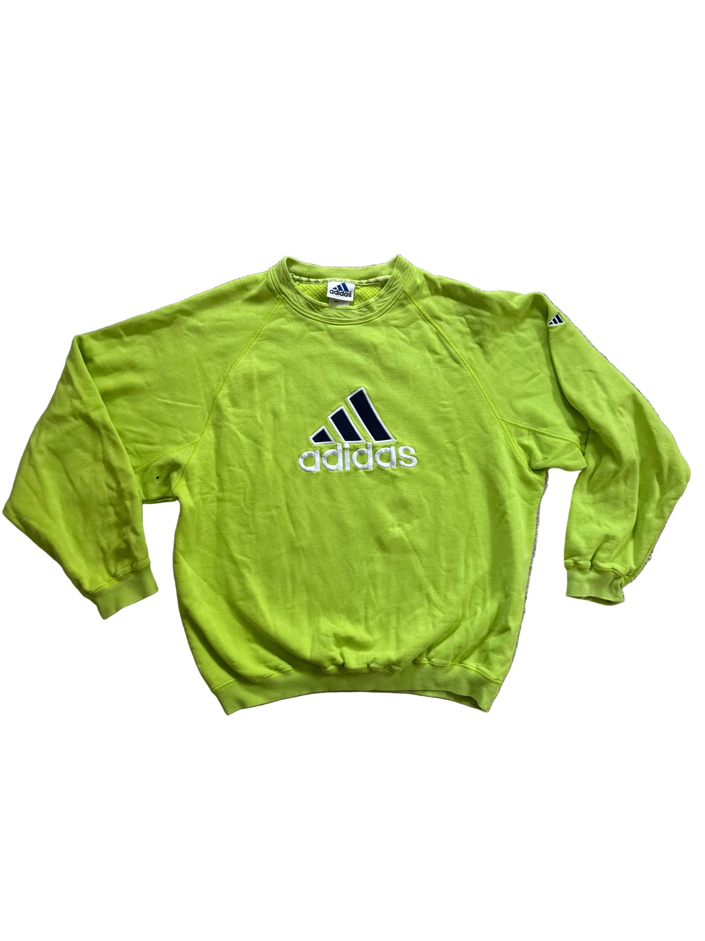 Vintage Adidas Pullover neon 90s L