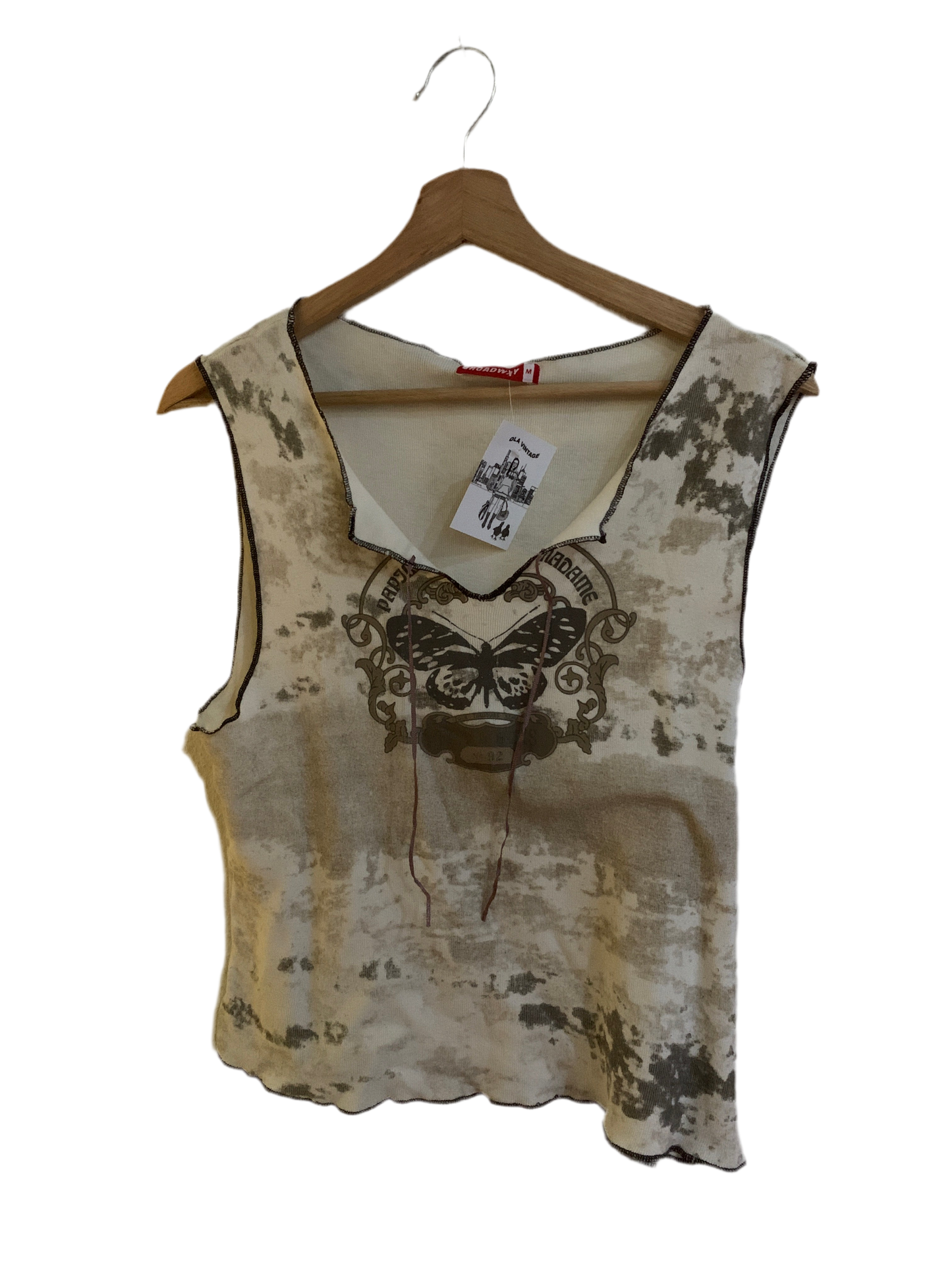 Y2K beige Top M
